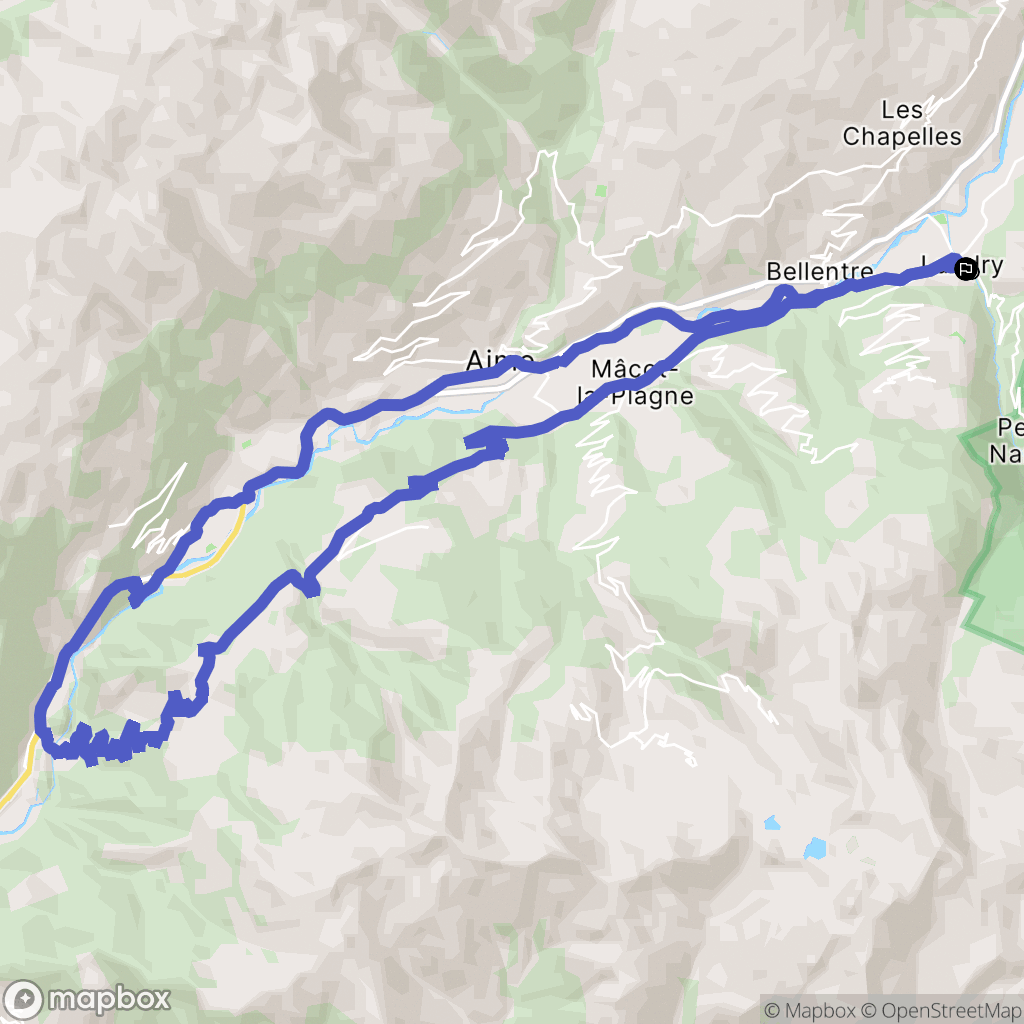 Landry : carte du parcours de randonnée - France