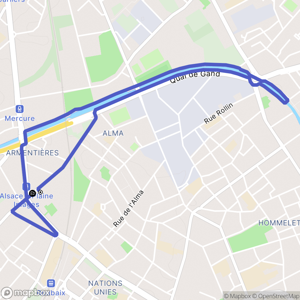 Roubaix : carte du parcours de randonnée - France