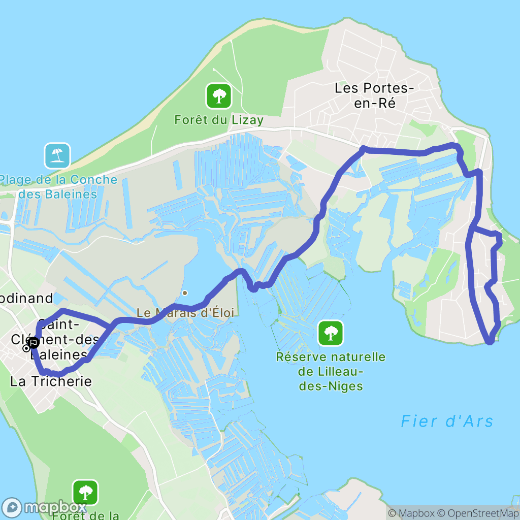 Saint-Clément-des-Baleines : carte du parcours de randonnée - France