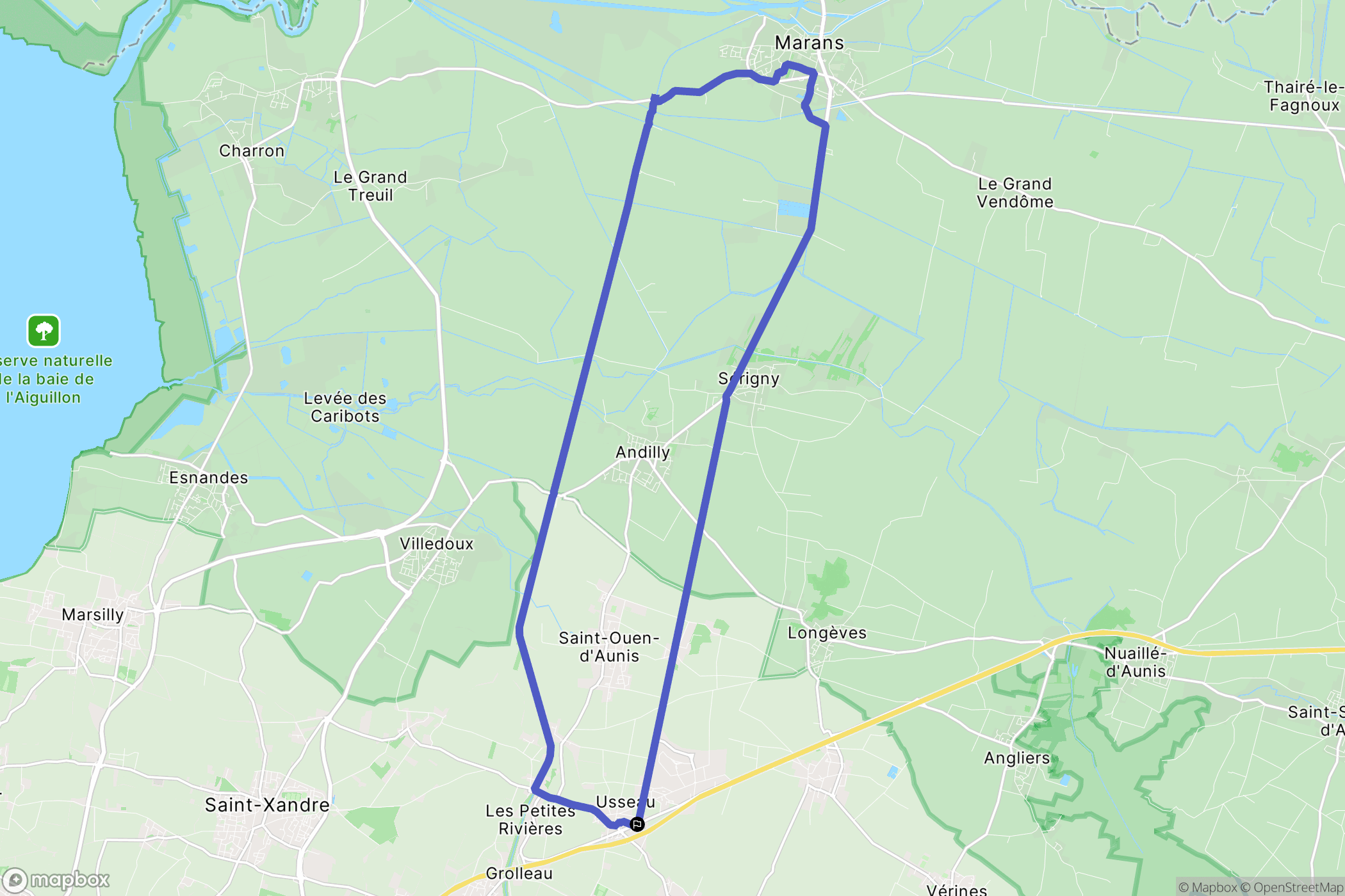Sainte-Soulle : carte du parcours de randonnée - France