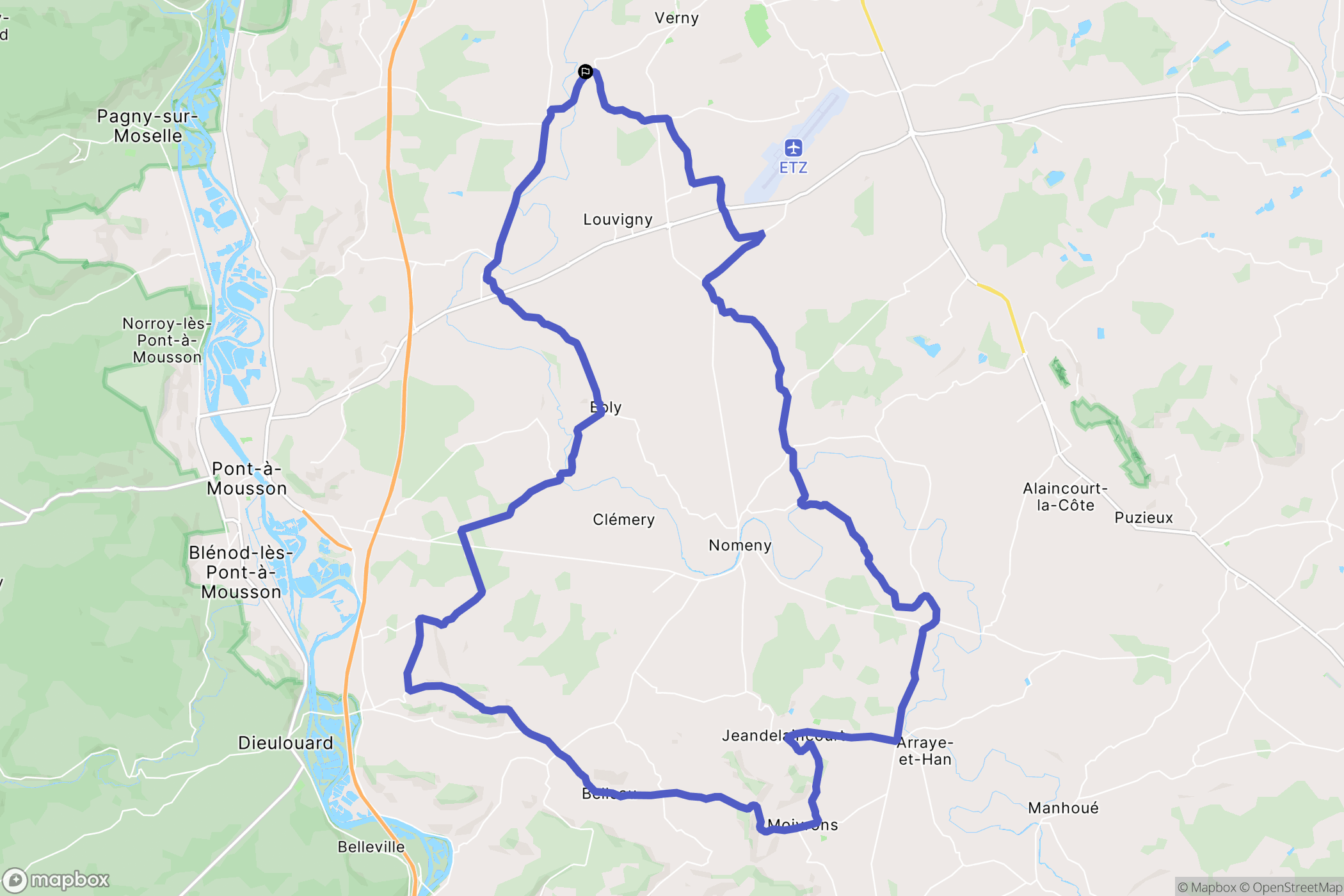 Pommerieux : carte du parcours de randonnée - France