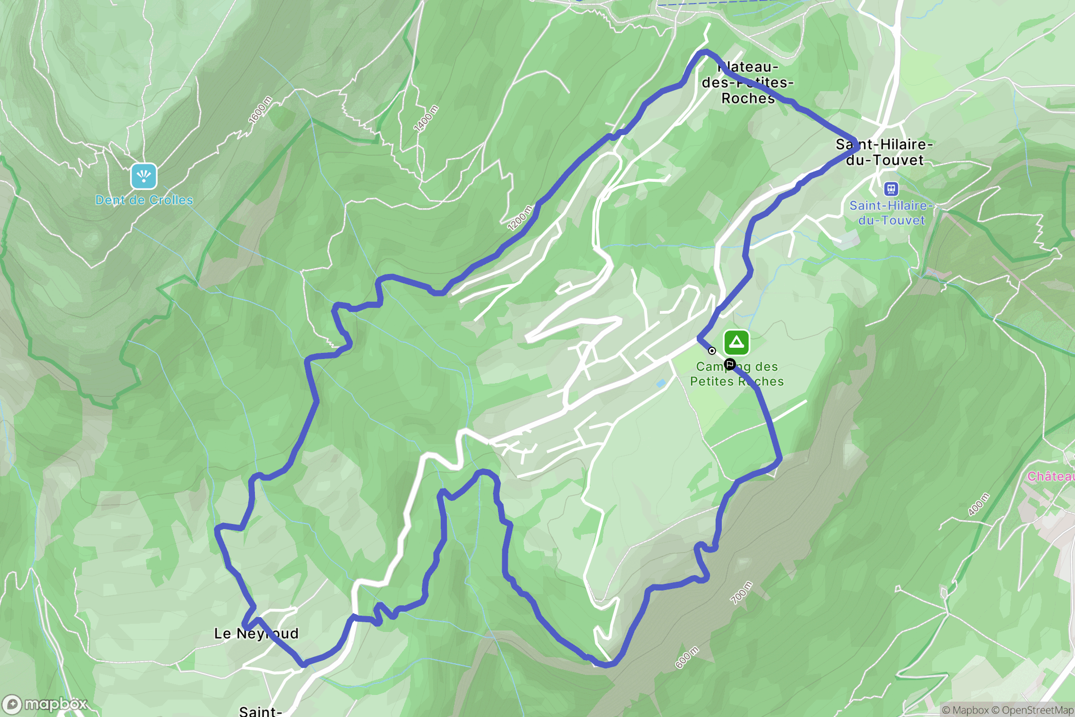 Plateau-des-Petites-Roches : carte du parcours de randonnée - France