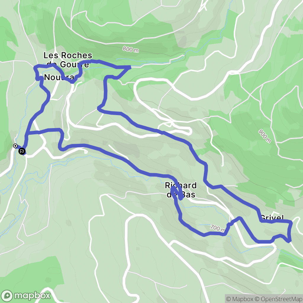 Ambert : carte du parcours de randonnée - France