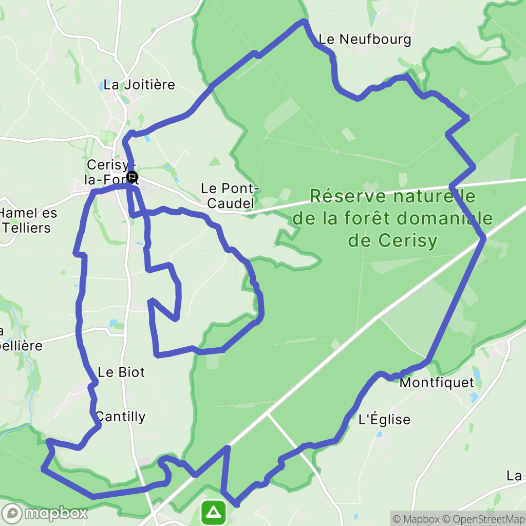 Cerisy-la-Forêt : carte du parcours de randonnée - France