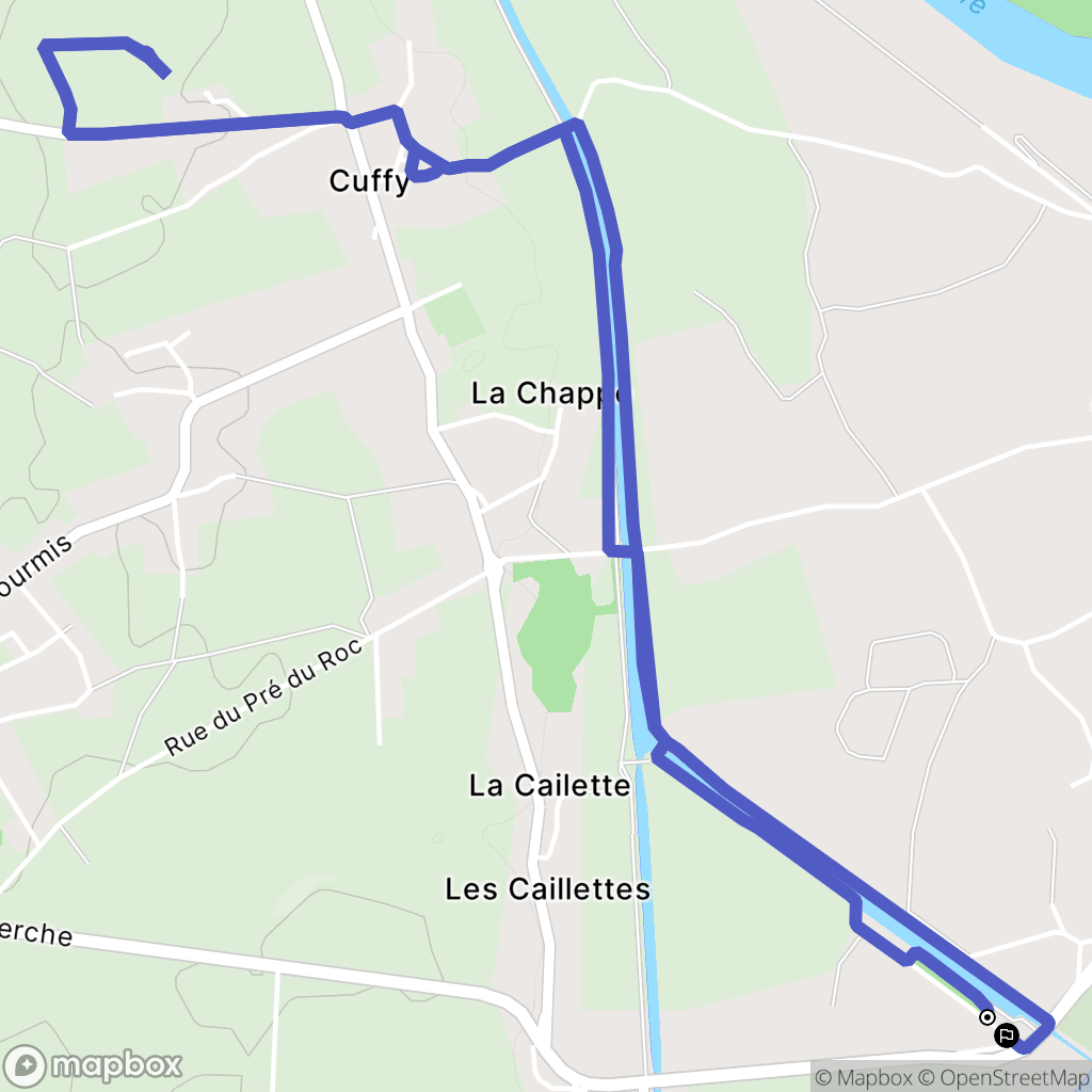 Cuffy : carte du parcours de randonnée - France