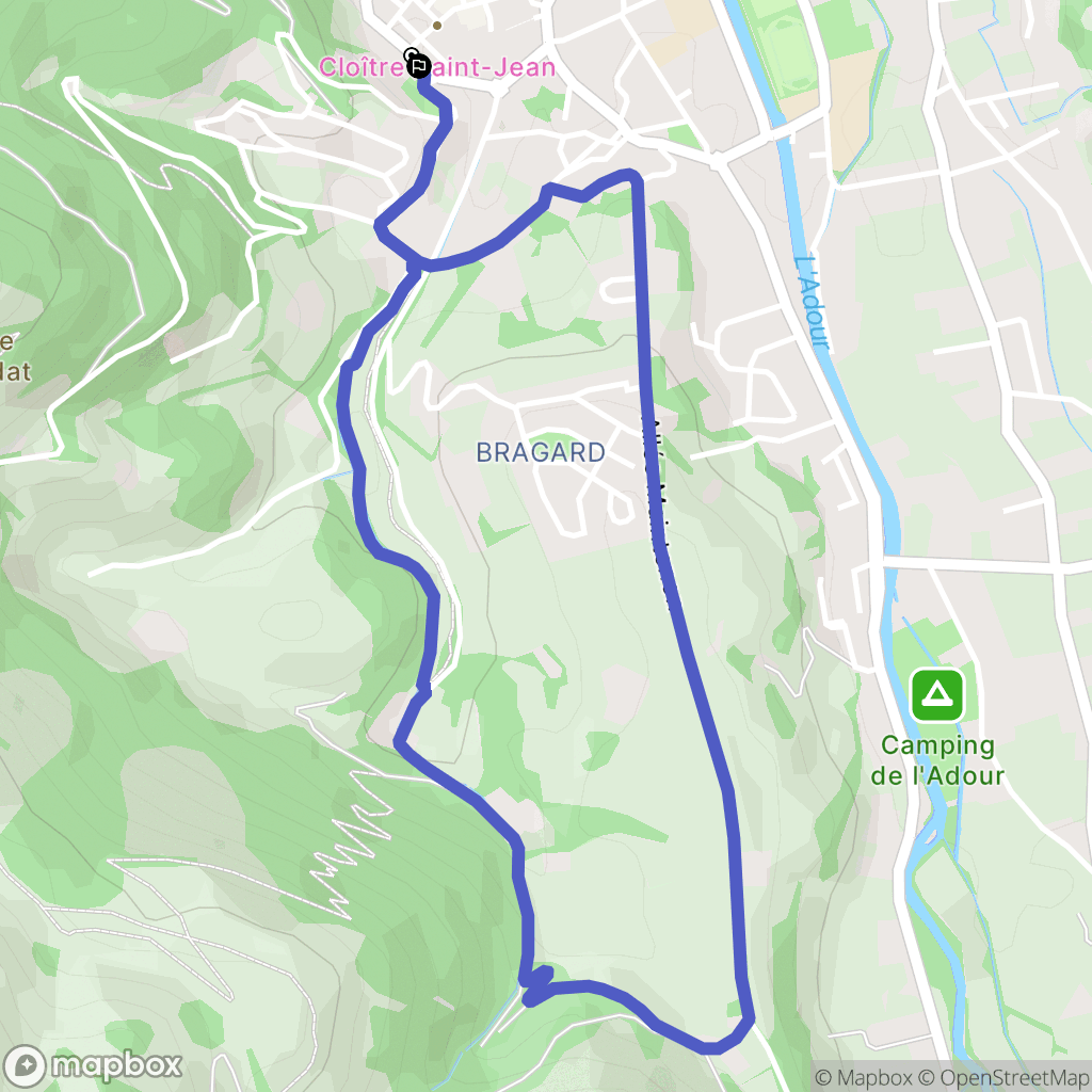 Bagnères-de-Bigorre : carte du parcours de randonnée - France