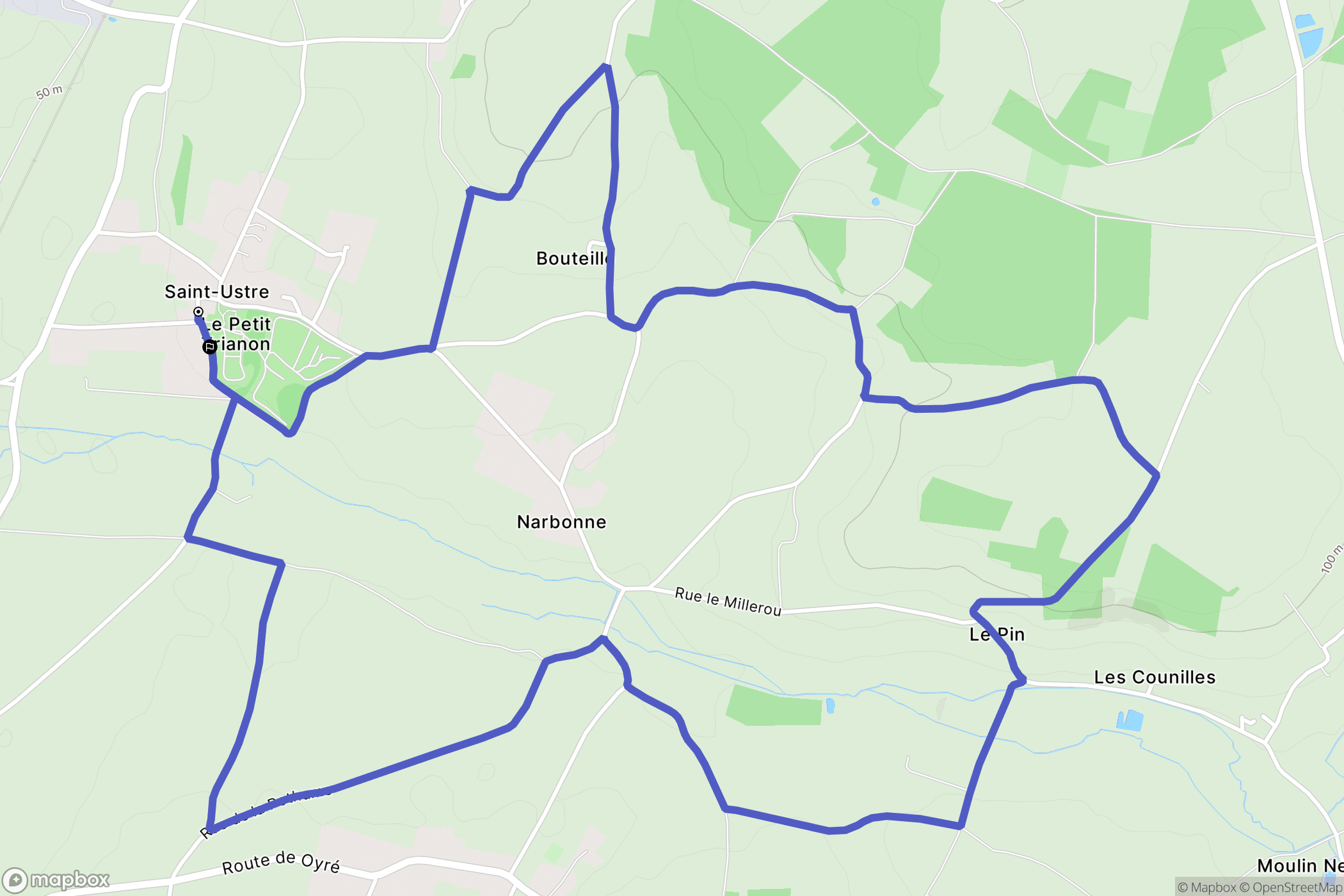 Ingrandes : carte du parcours de randonnée - France