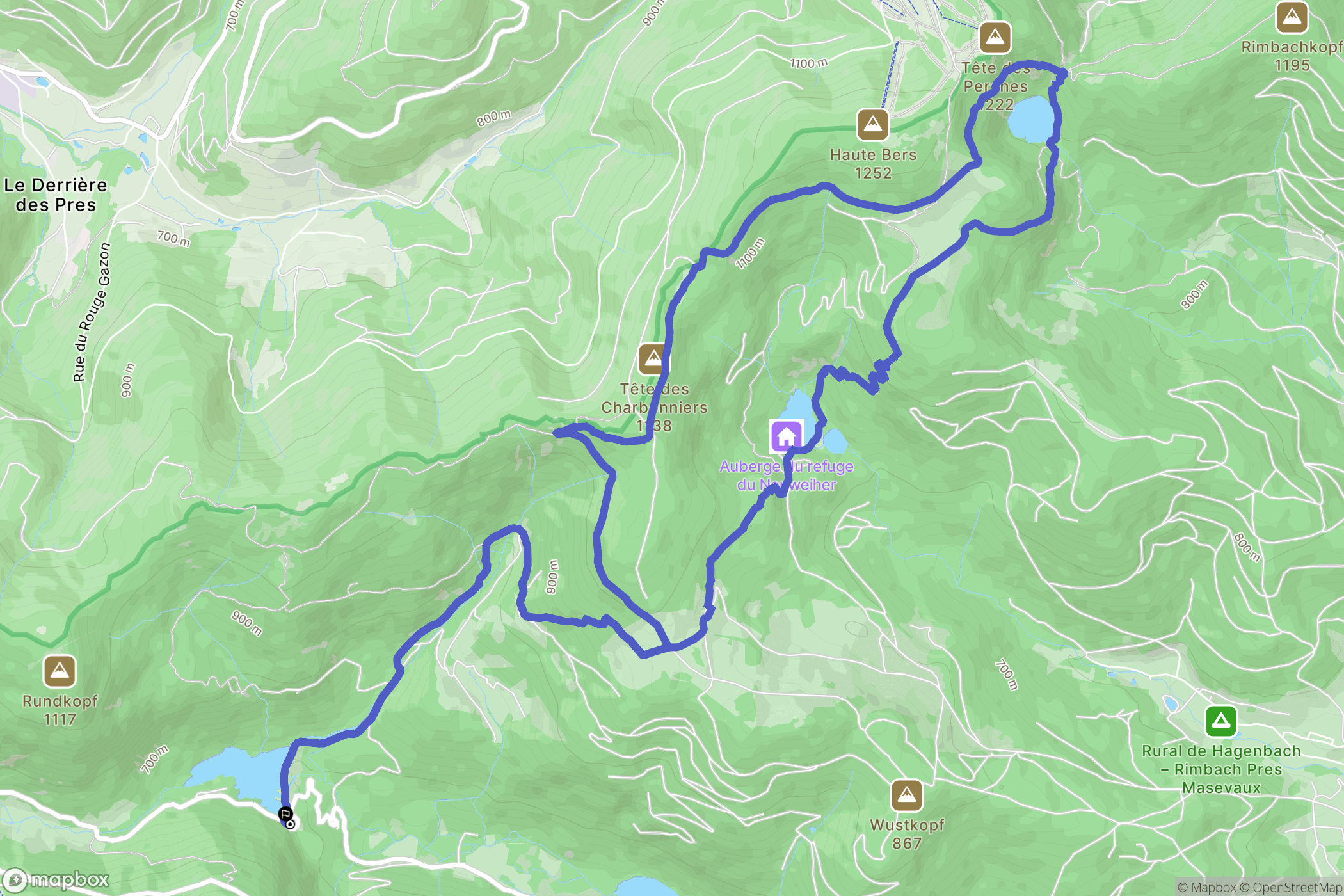 Sewen : carte du parcours de randonnée - France