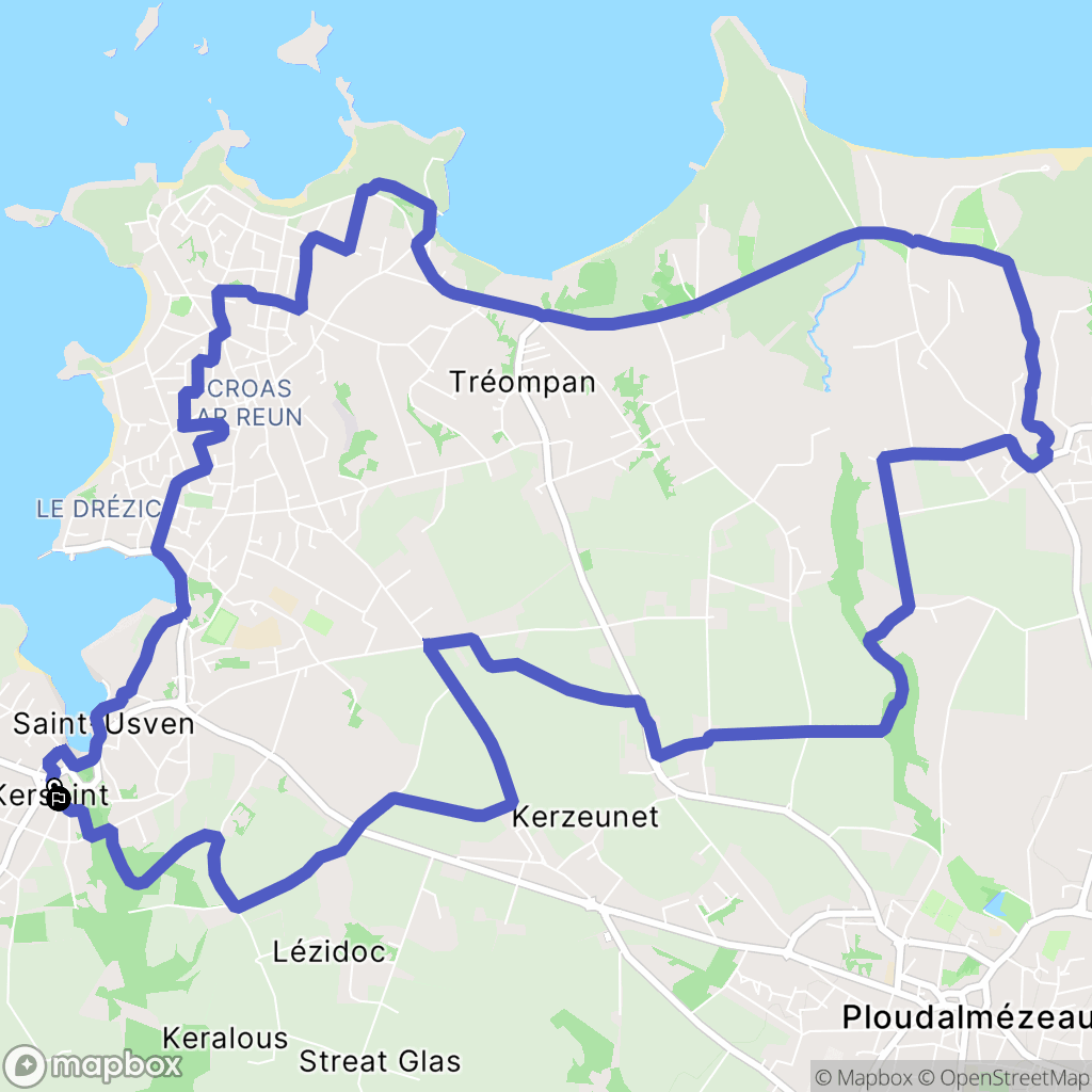 Landunvez : carte du parcours de randonnée - France
