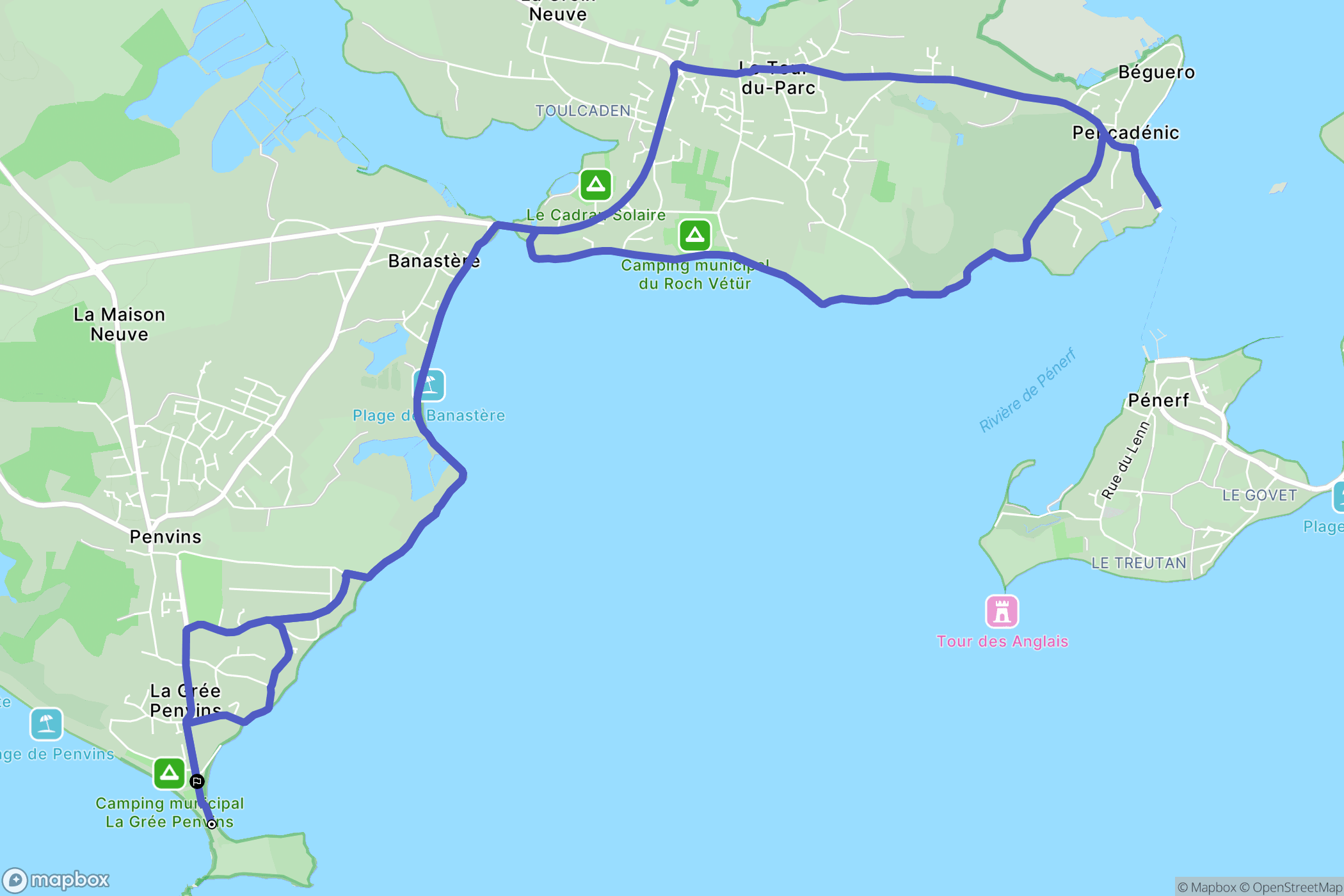 Sarzeau : carte du parcours de randonnée - France