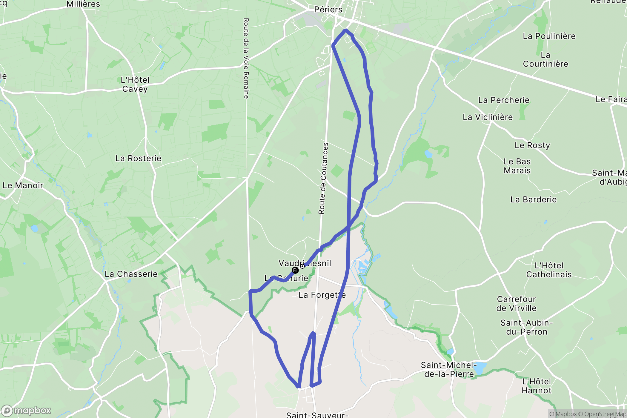 Saint-Sauveur-Villages : carte du parcours de randonnée - France