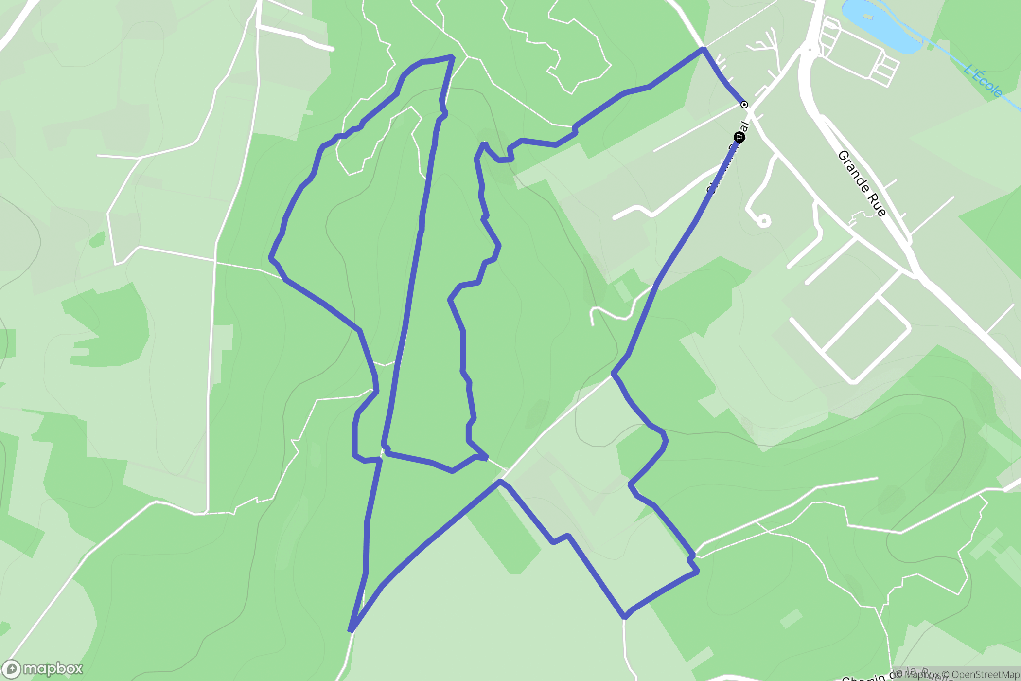 Oncy-sur-École : carte du parcours de randonnée - France