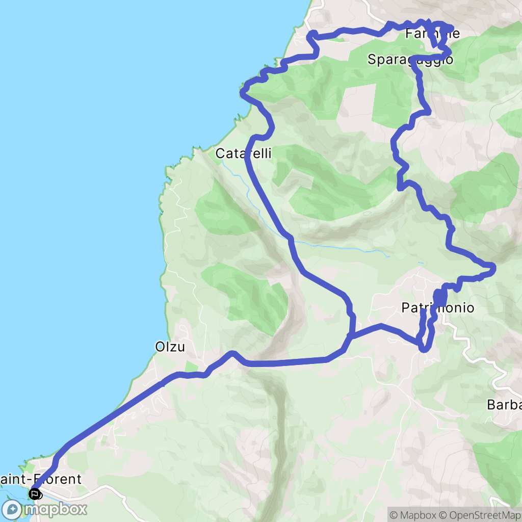 Saint-Florent : carte du parcours de randonnée - France