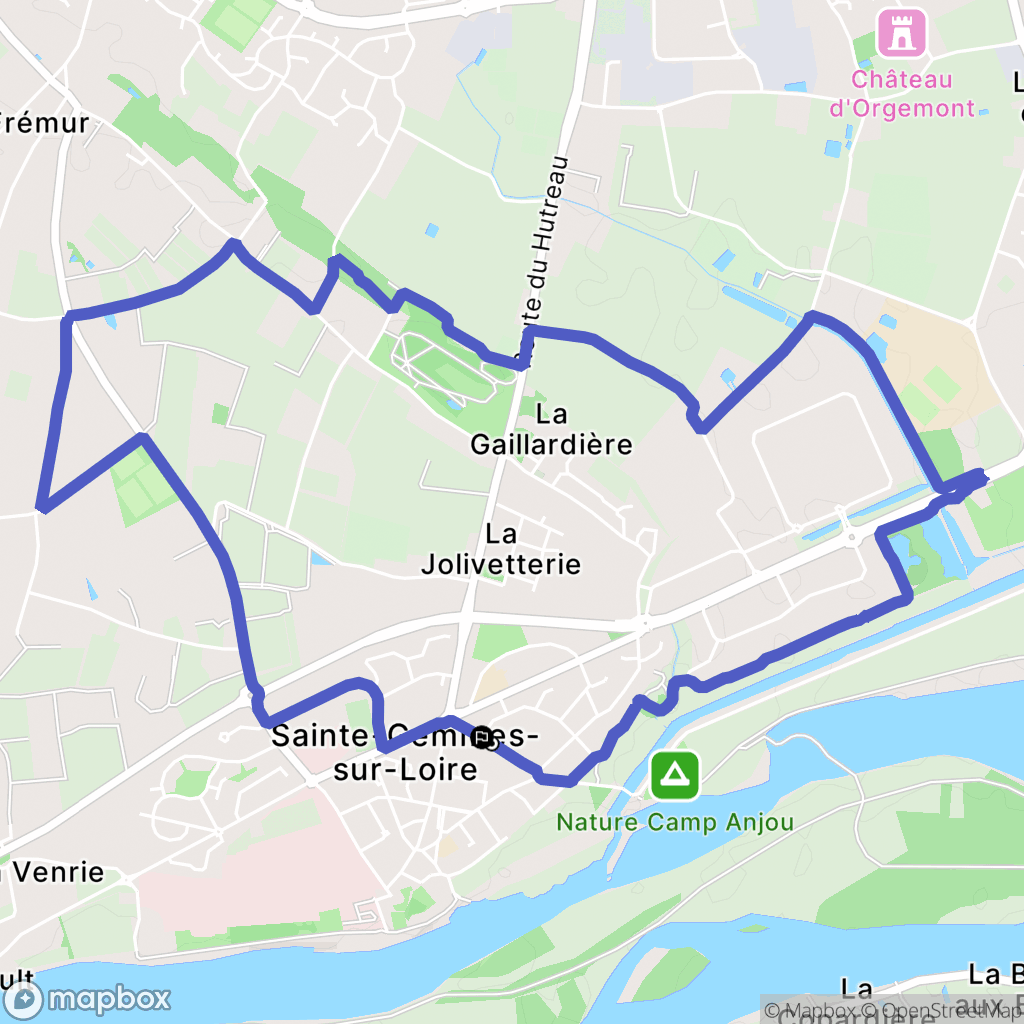 Sainte-Gemmes-sur-Loire : carte du parcours de randonnée - France
