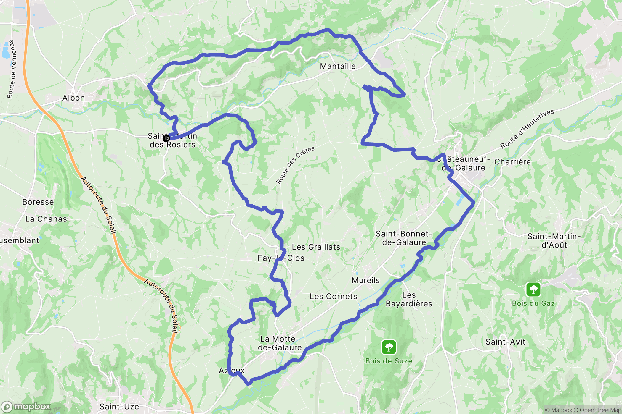 Albon : carte du parcours de randonnée - France
