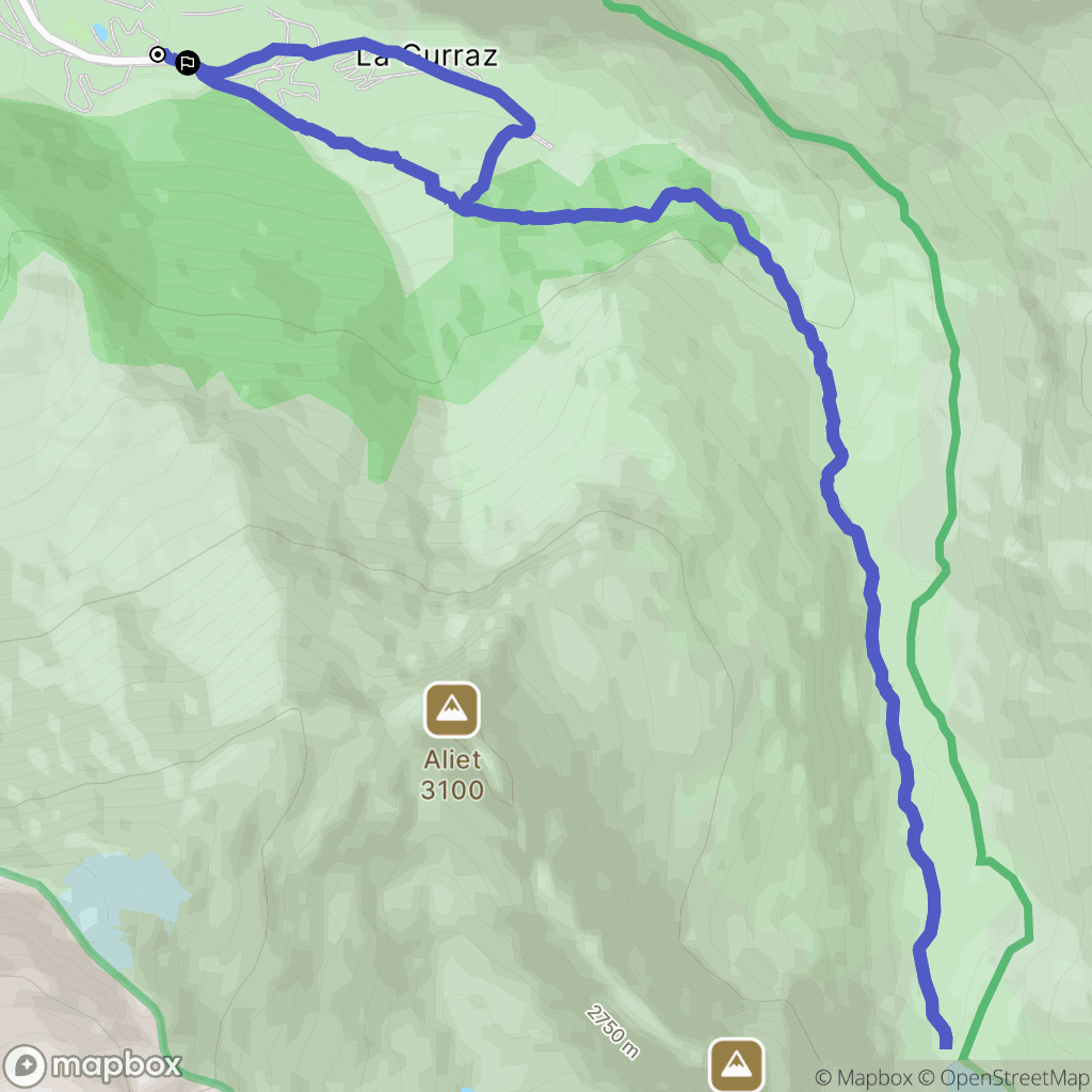 Peisey-Nancroix : carte du parcours de randonnée - France