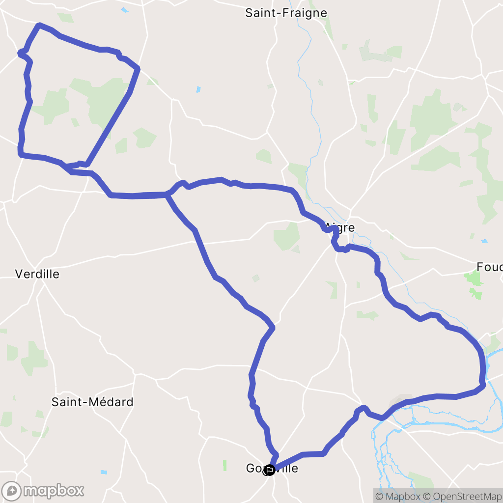 Rouillac : carte du parcours de randonnée - France