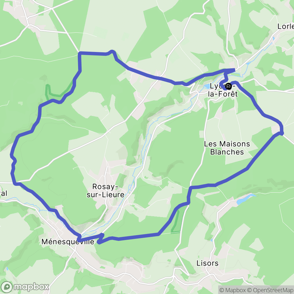 Lyons-la-Forêt : carte du parcours de randonnée - France