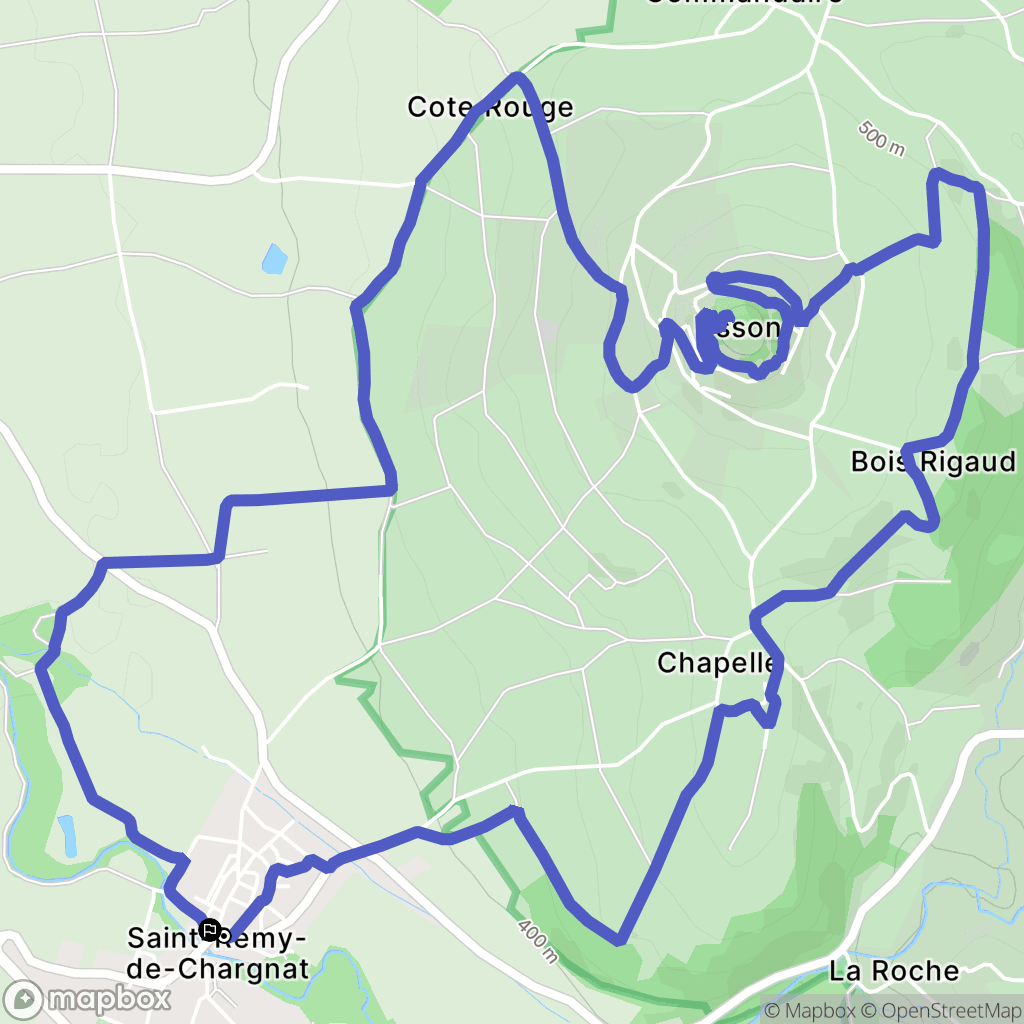 Saint-Rémy-de-Chargnat : carte du parcours de randonnée - France