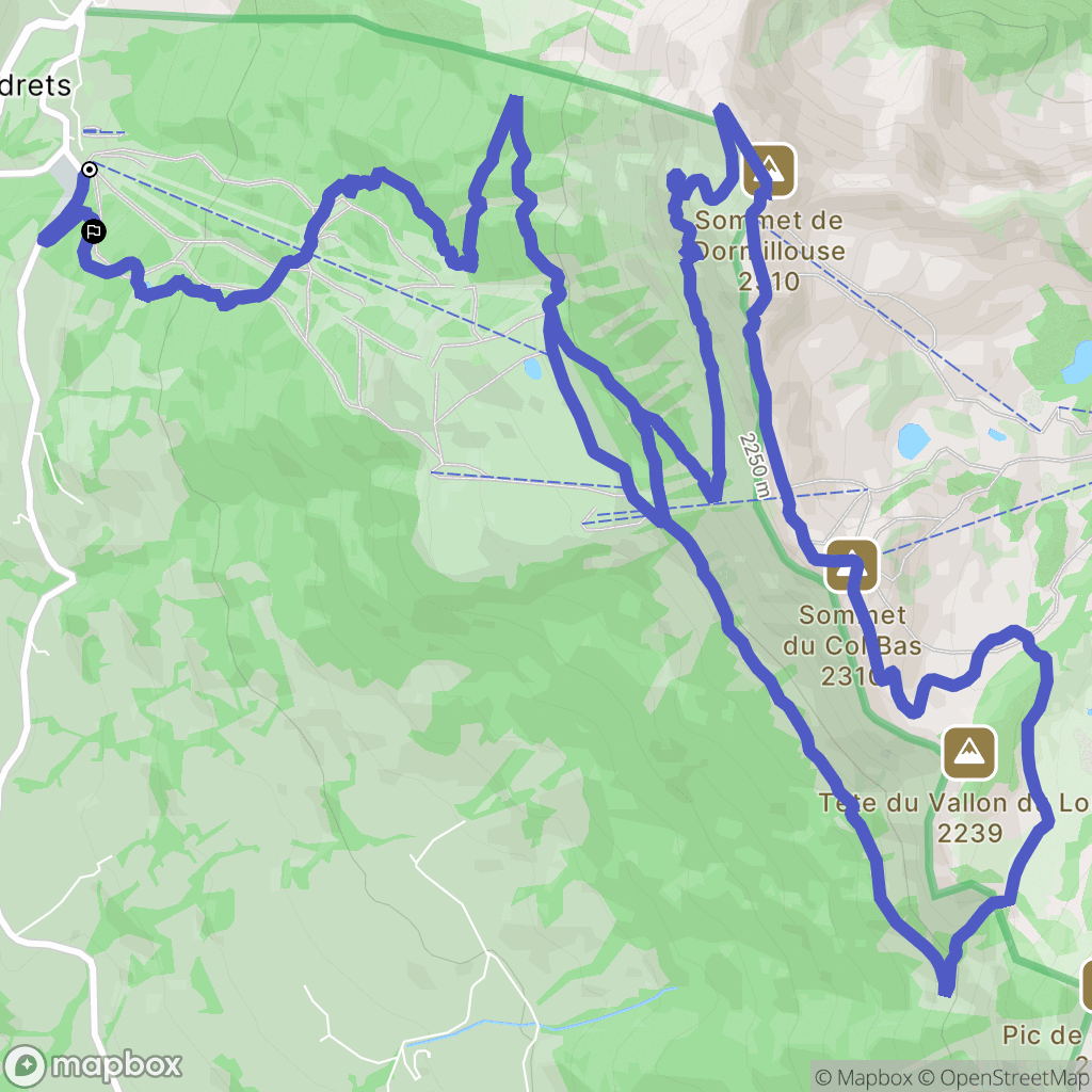 Montclar : carte du parcours de randonnée - France