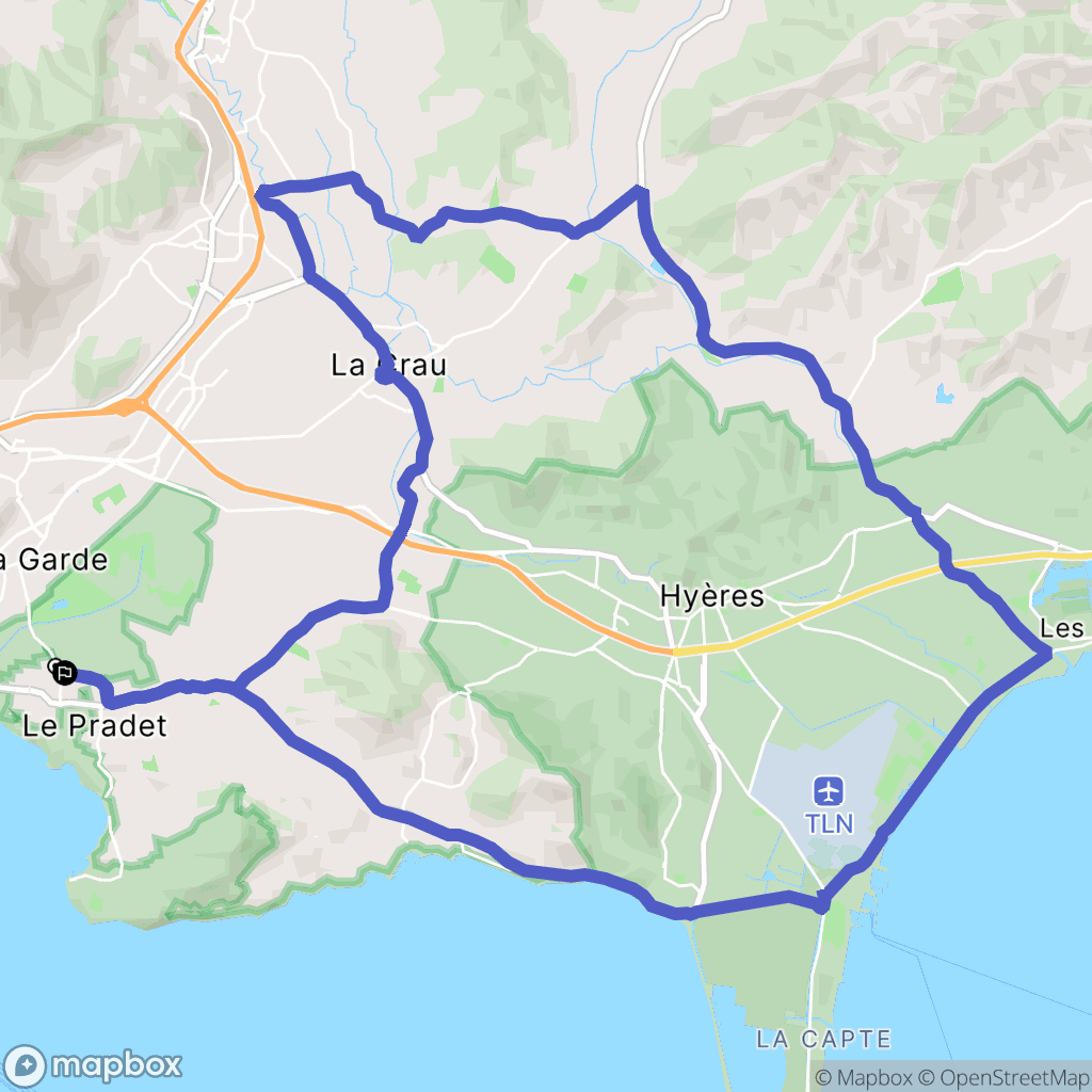 Le Pradet : carte du parcours de randonnée - France
