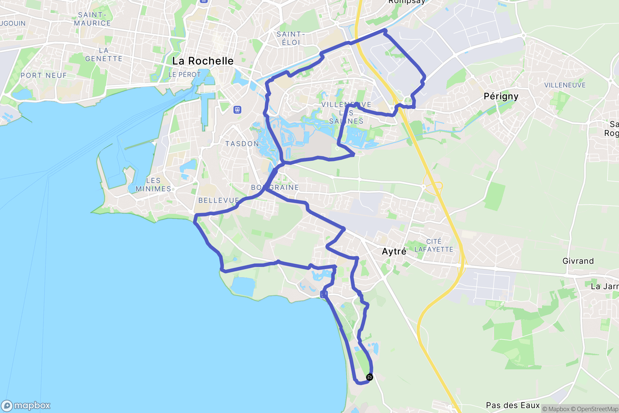 Aytré : carte du parcours de randonnée - France
