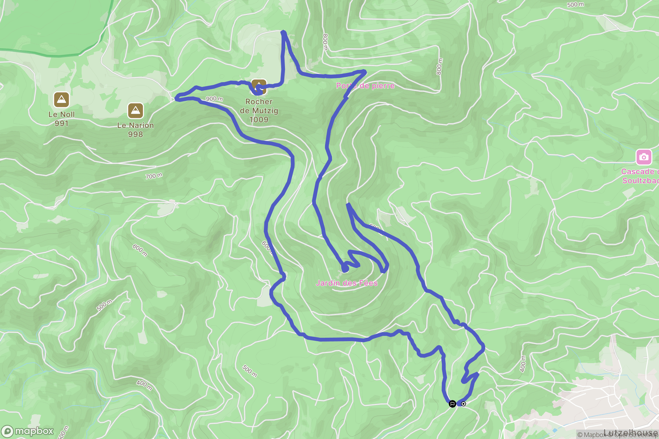 Lutzelhouse : carte du parcours de randonnée - France
