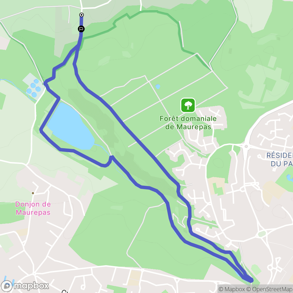 Jouars-Pontchartrain : carte du parcours de randonnée - France