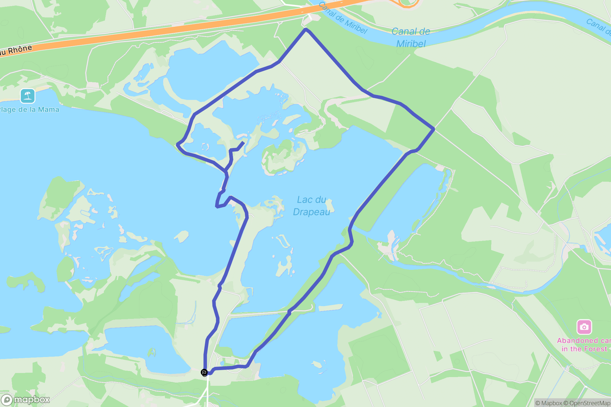 Décines-Charpieu : carte du parcours de randonnée - France
