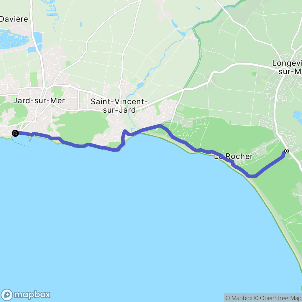 Longeville-sur-Mer : carte du parcours de randonnée - France