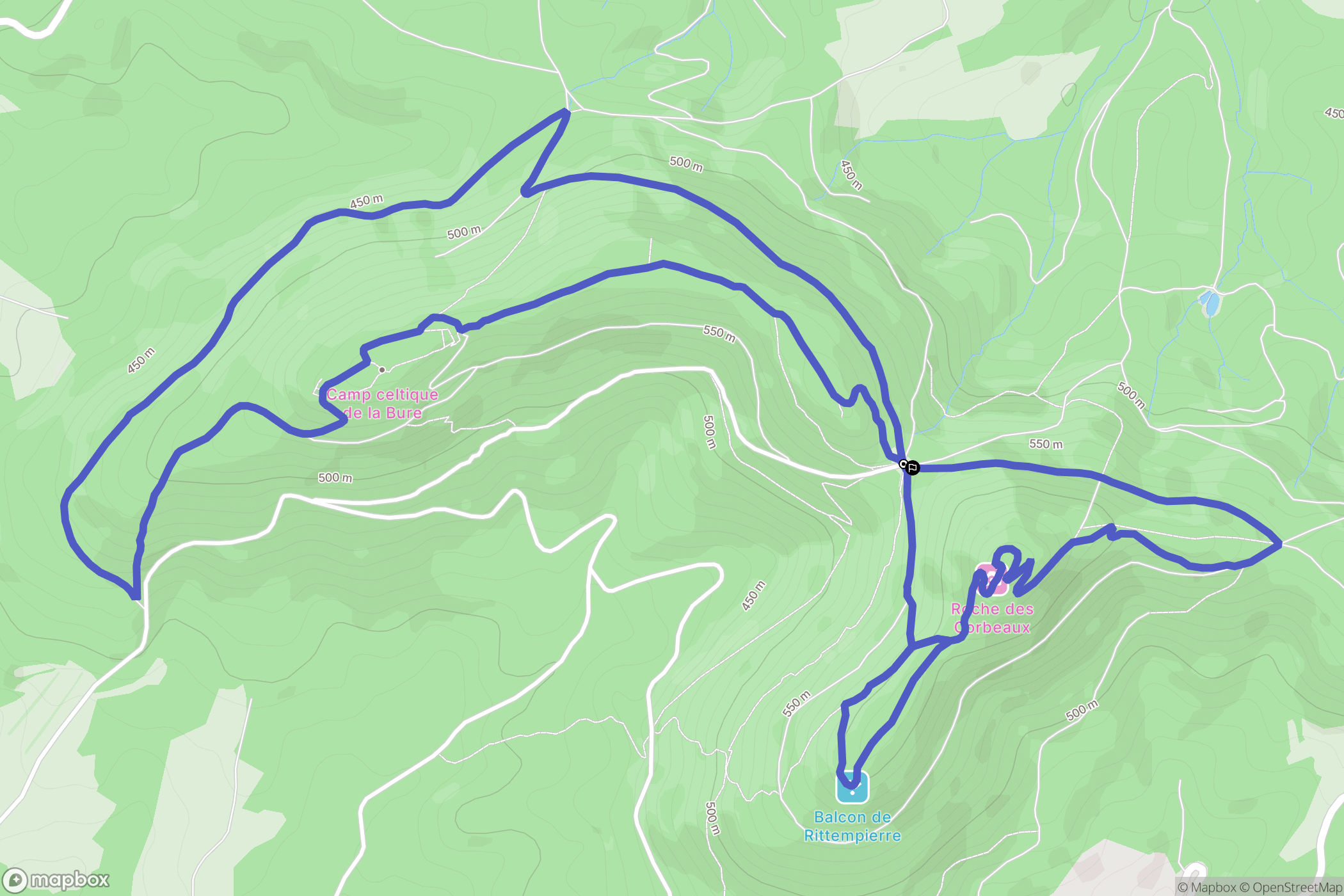 Saint-Dié-des-Vosges : carte du parcours de randonnée - France