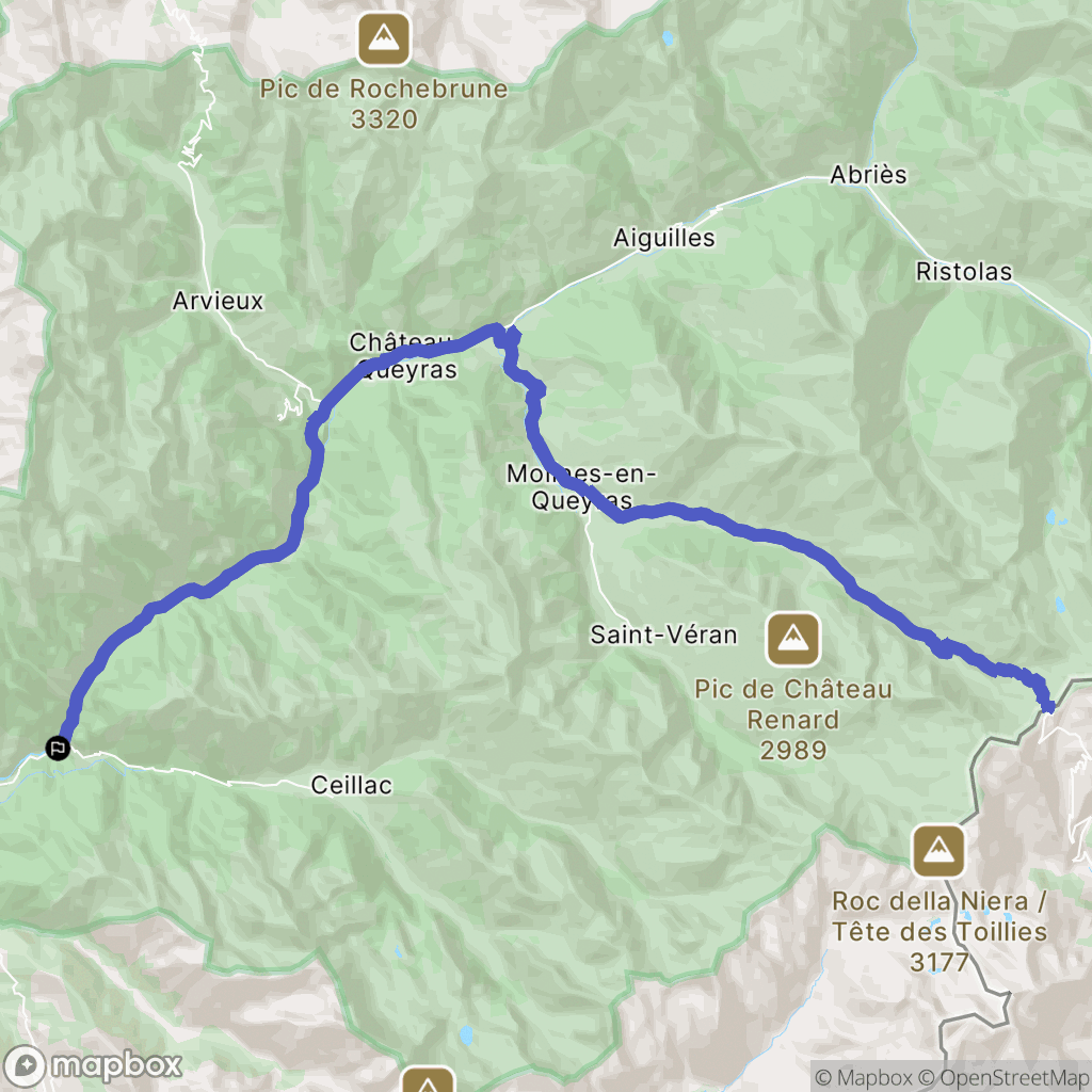 Guillestre : carte du parcours de randonnée - France