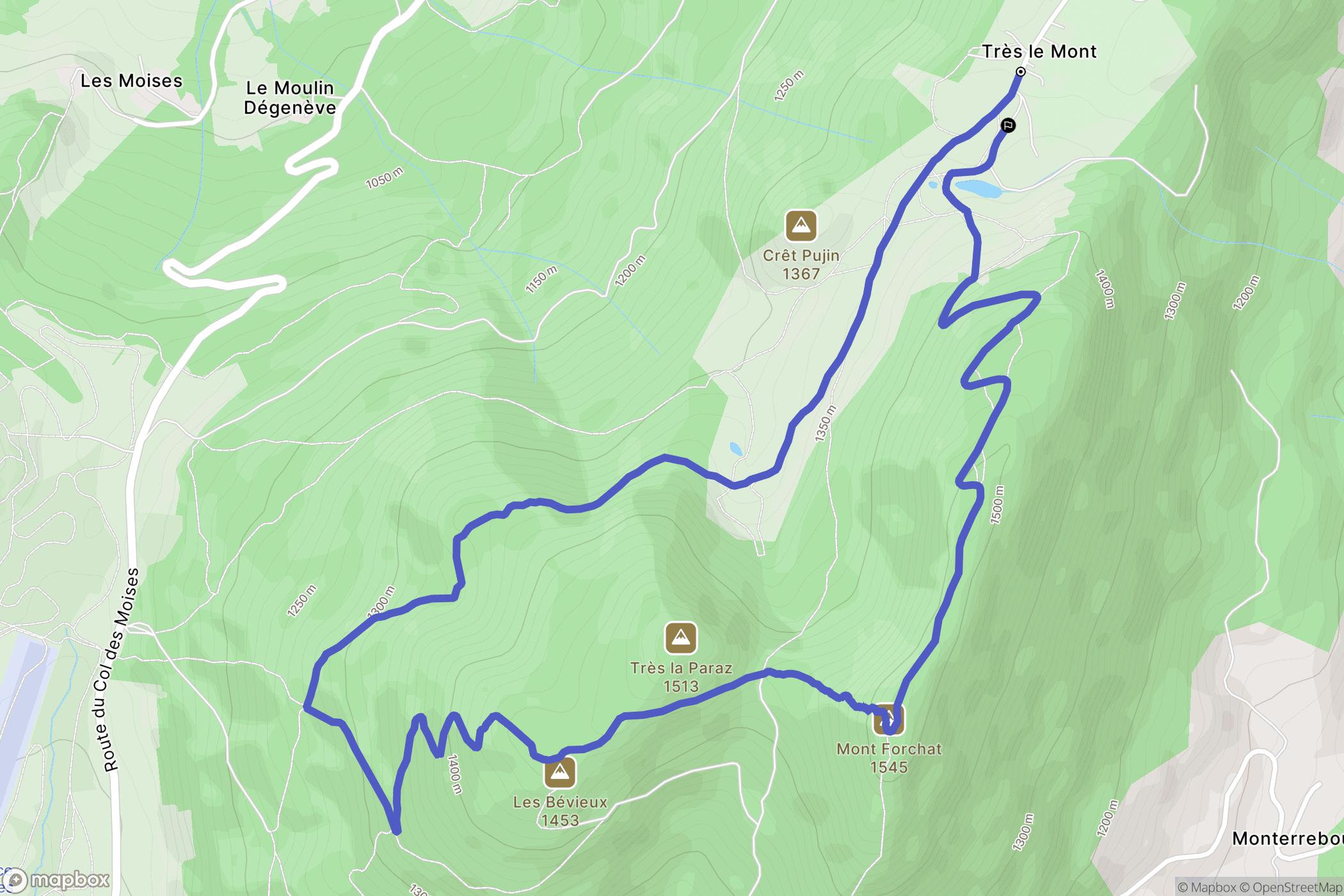 Lullin : carte du parcours de randonnée - France