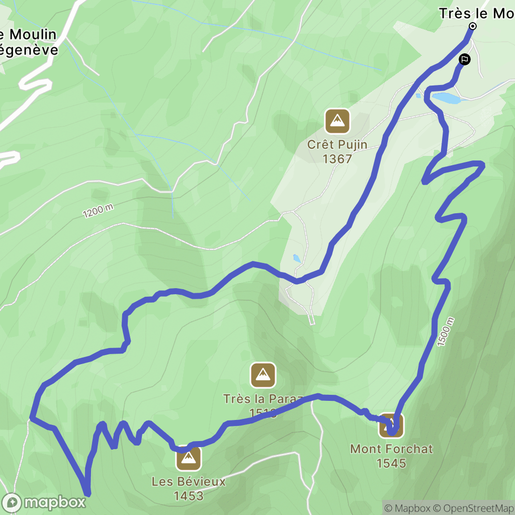 Lullin : carte du parcours de randonnée - France