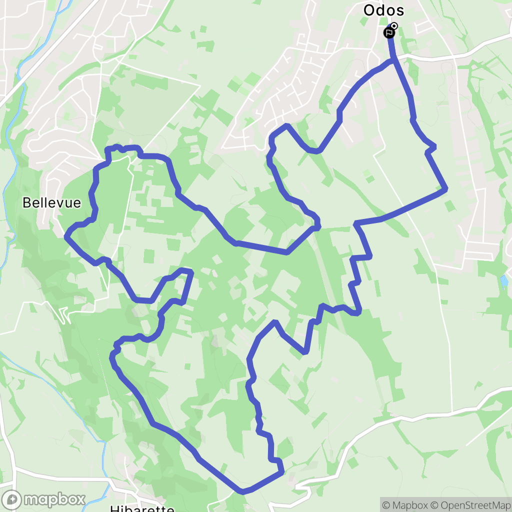 Odos : carte du parcours de randonnée - France