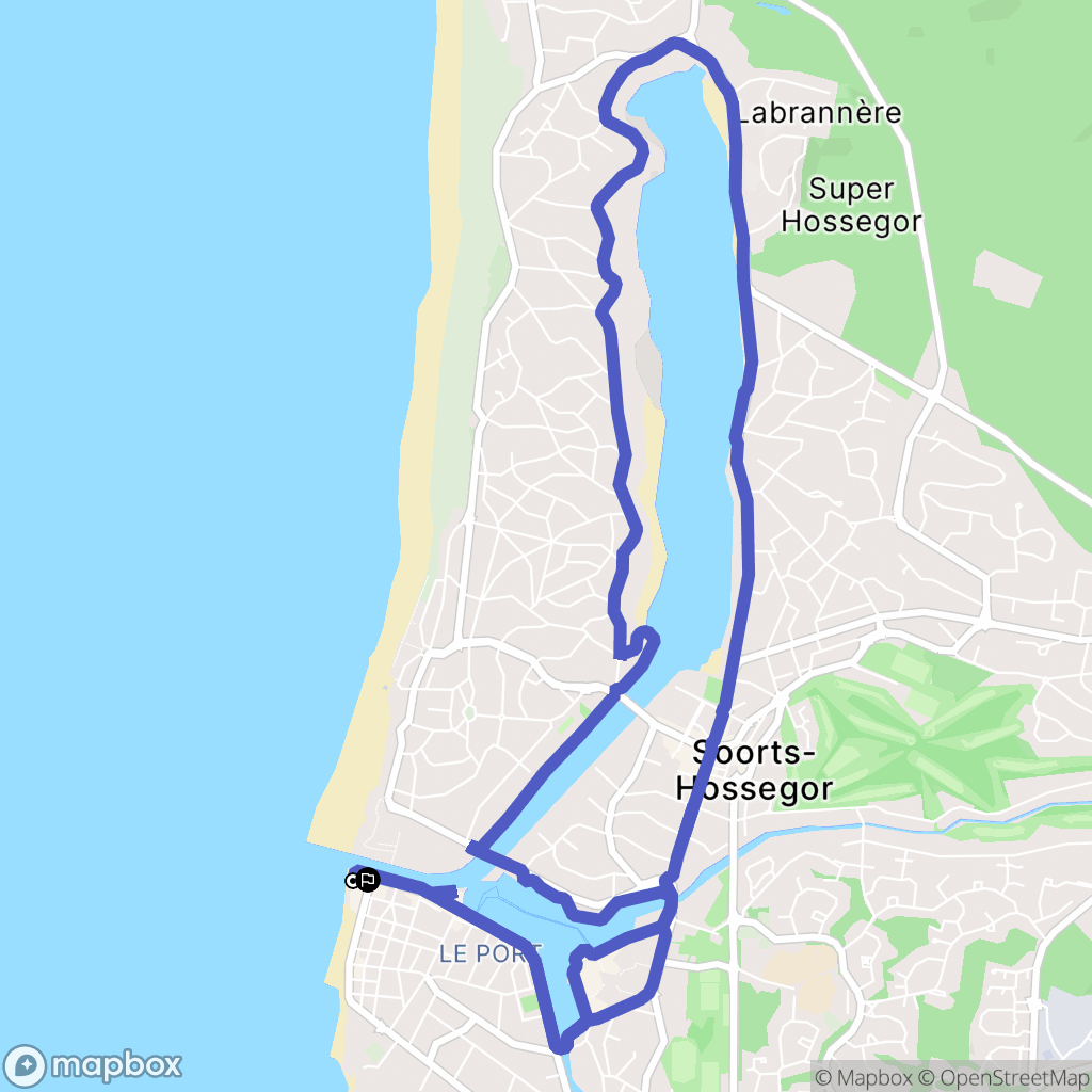 Capbreton : carte du parcours de randonnée - France
