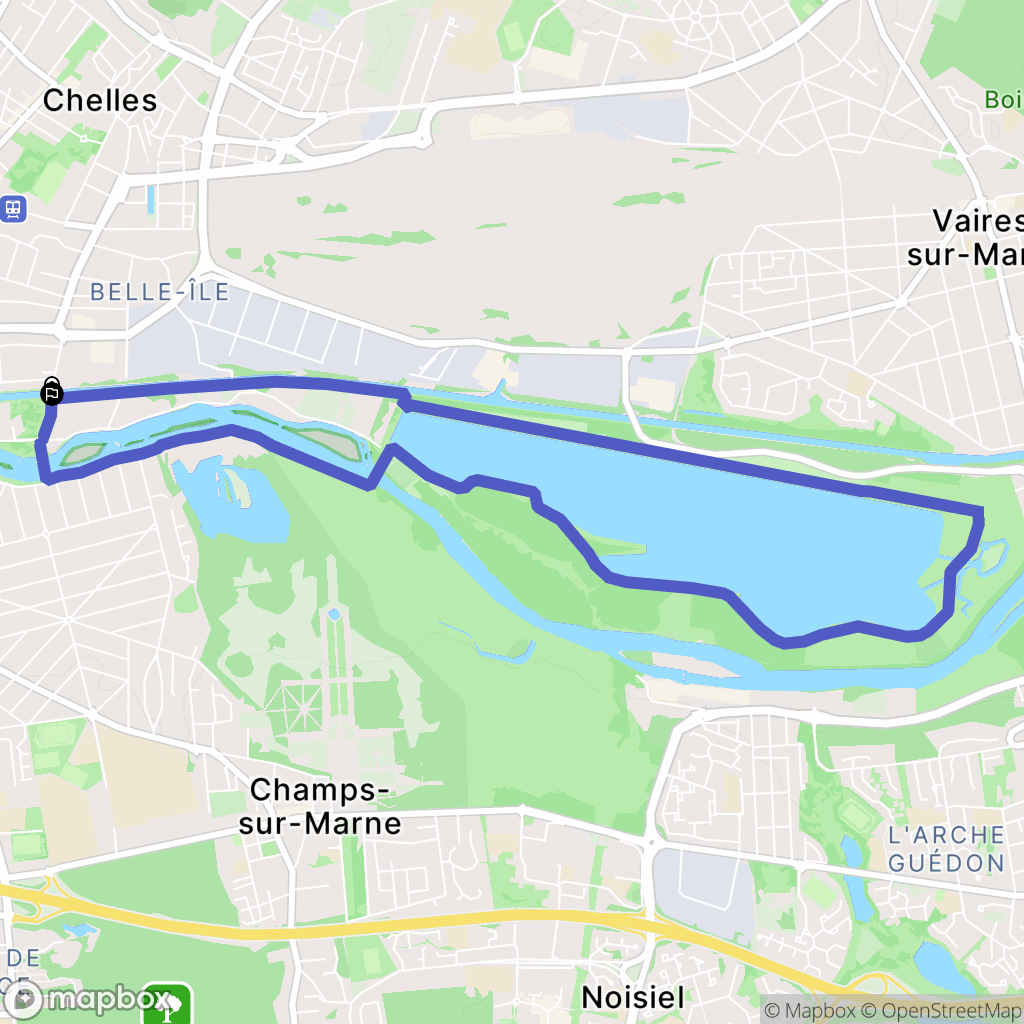 Chelles : carte du parcours de randonnée - France