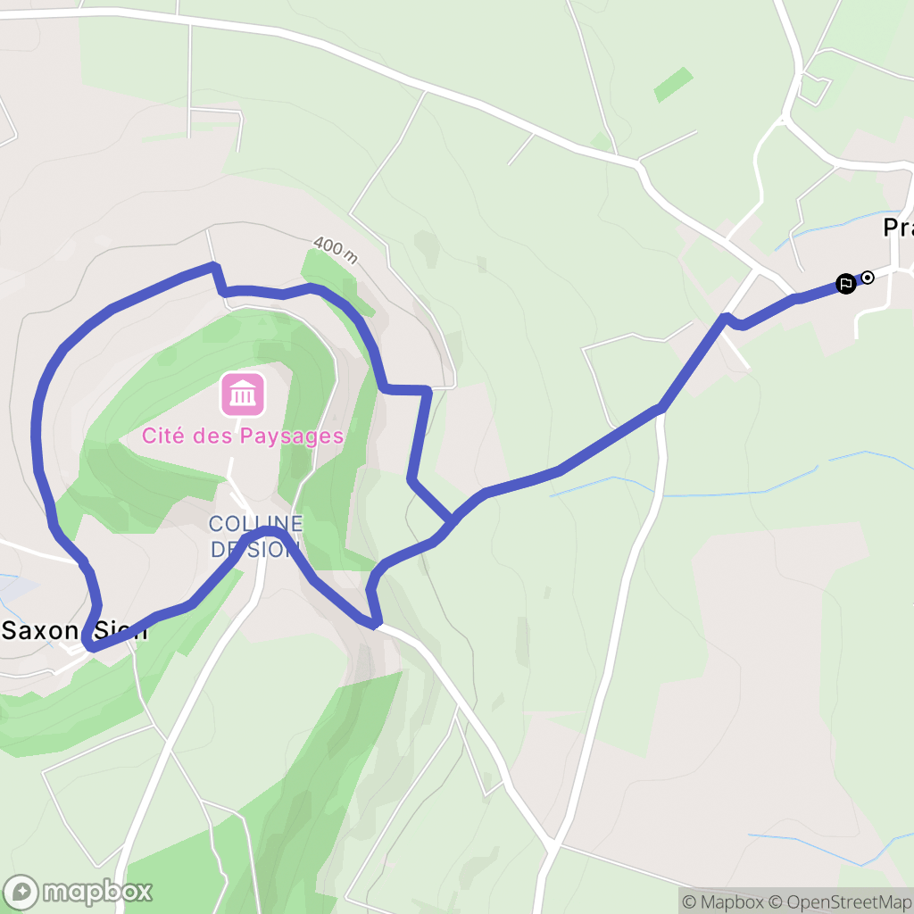 Praye : carte du parcours de randonnée - France