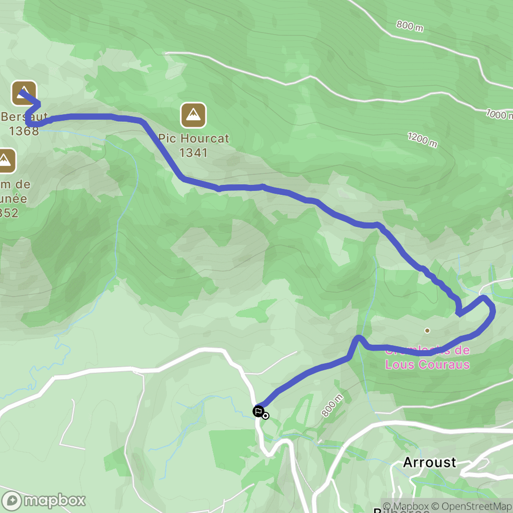 Bilhères : carte du parcours de randonnée - France