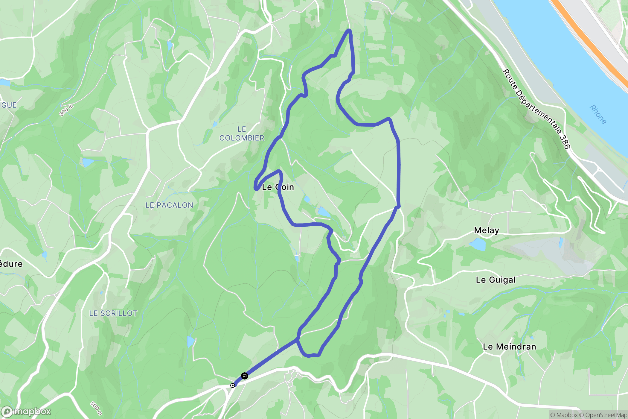 Saint-Romain-en-Gal : carte du parcours de randonnée - France