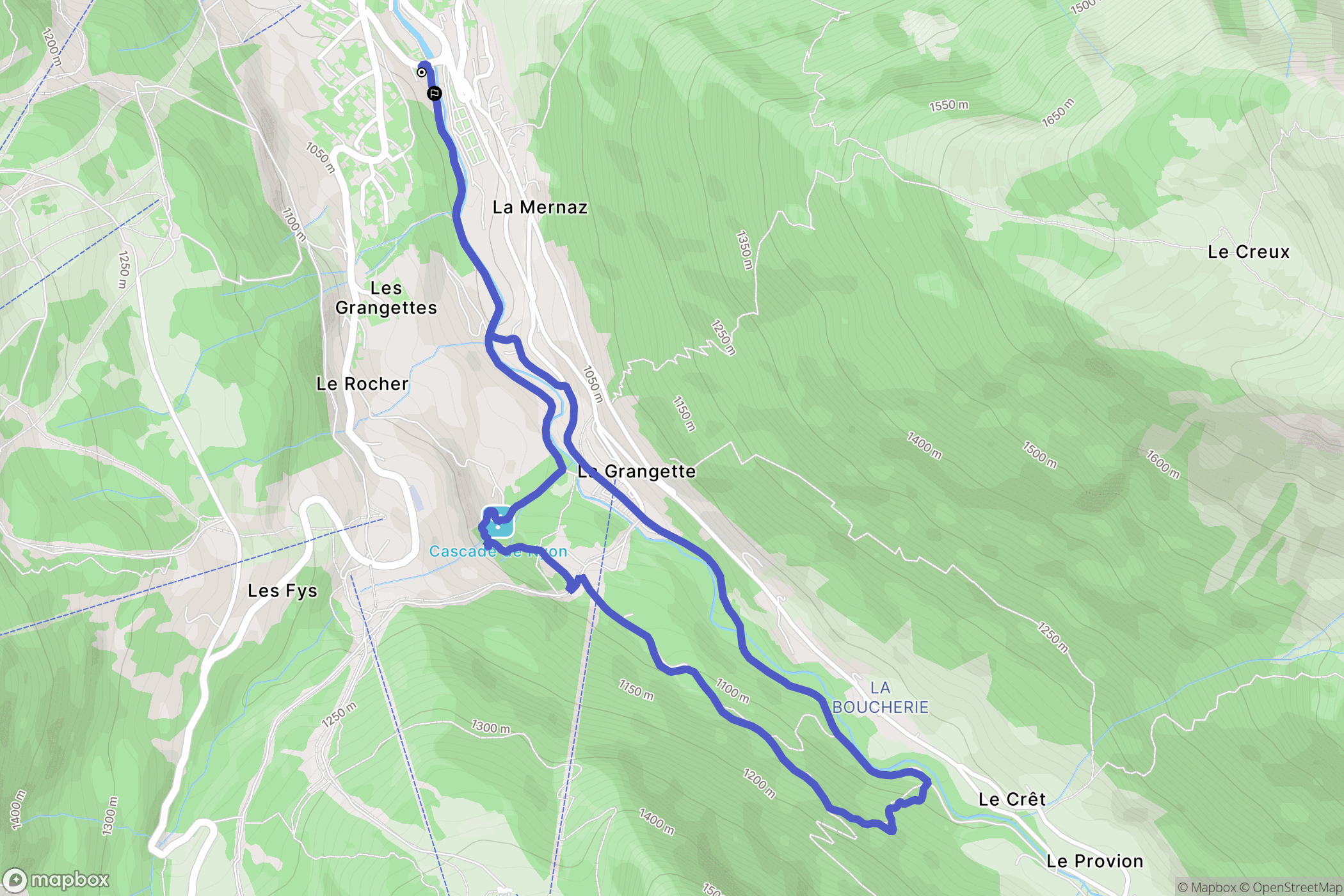 Morzine : carte du parcours de randonnée - France
