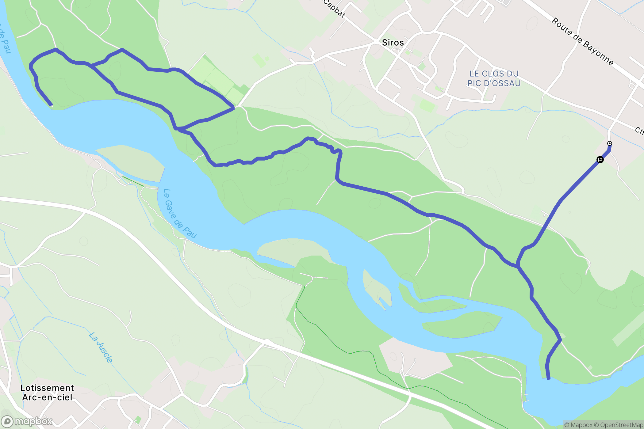 Lescar : carte du parcours de randonnée - France