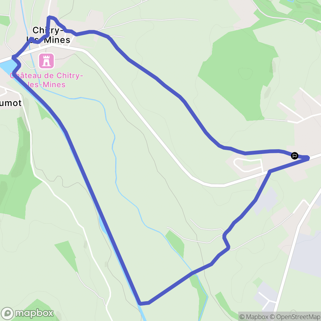 Corbigny : carte du parcours de randonnée - France