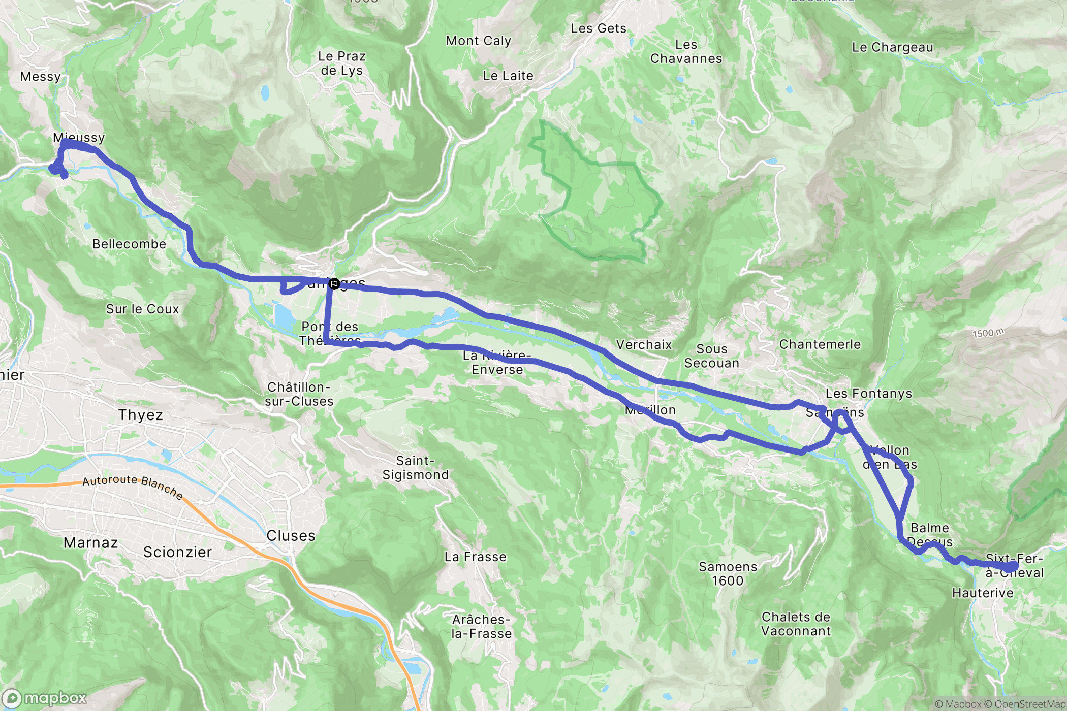 Taninges : carte du parcours de randonnée - France