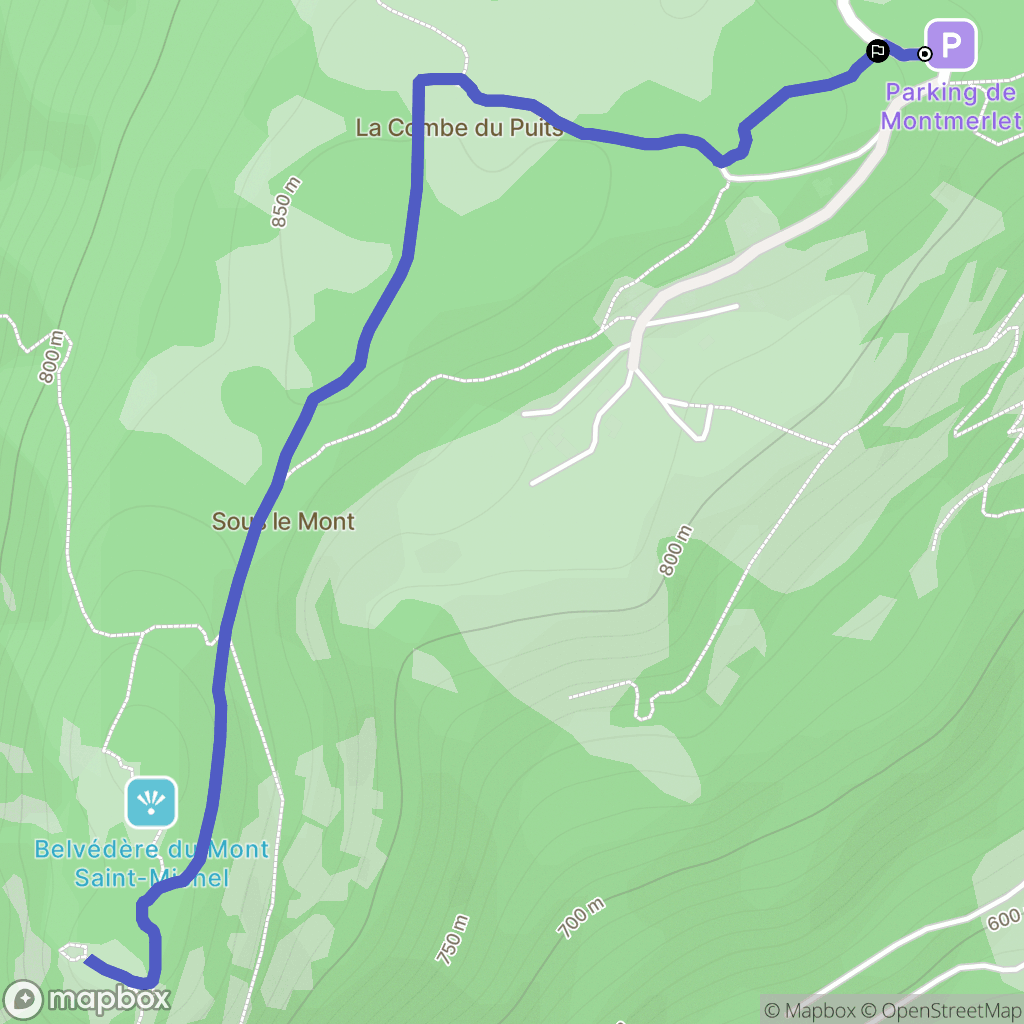 Curienne : carte du parcours de randonnée - France