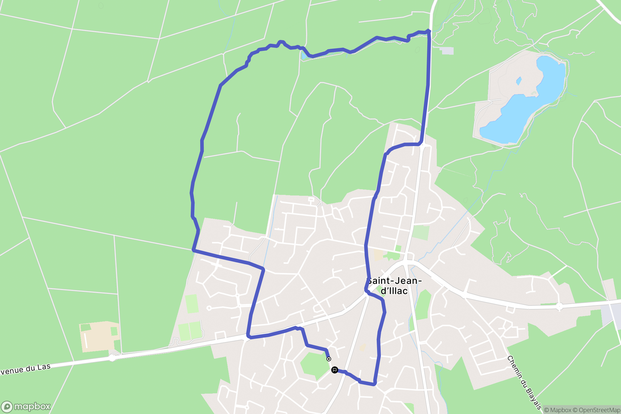 Saint-Jean-d'Illac : carte du parcours de randonnée - France