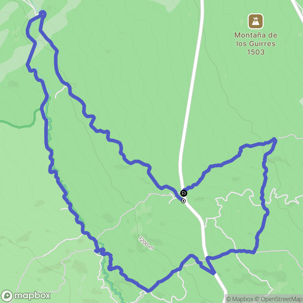 Chío : carte du parcours de randonnée - Spain
