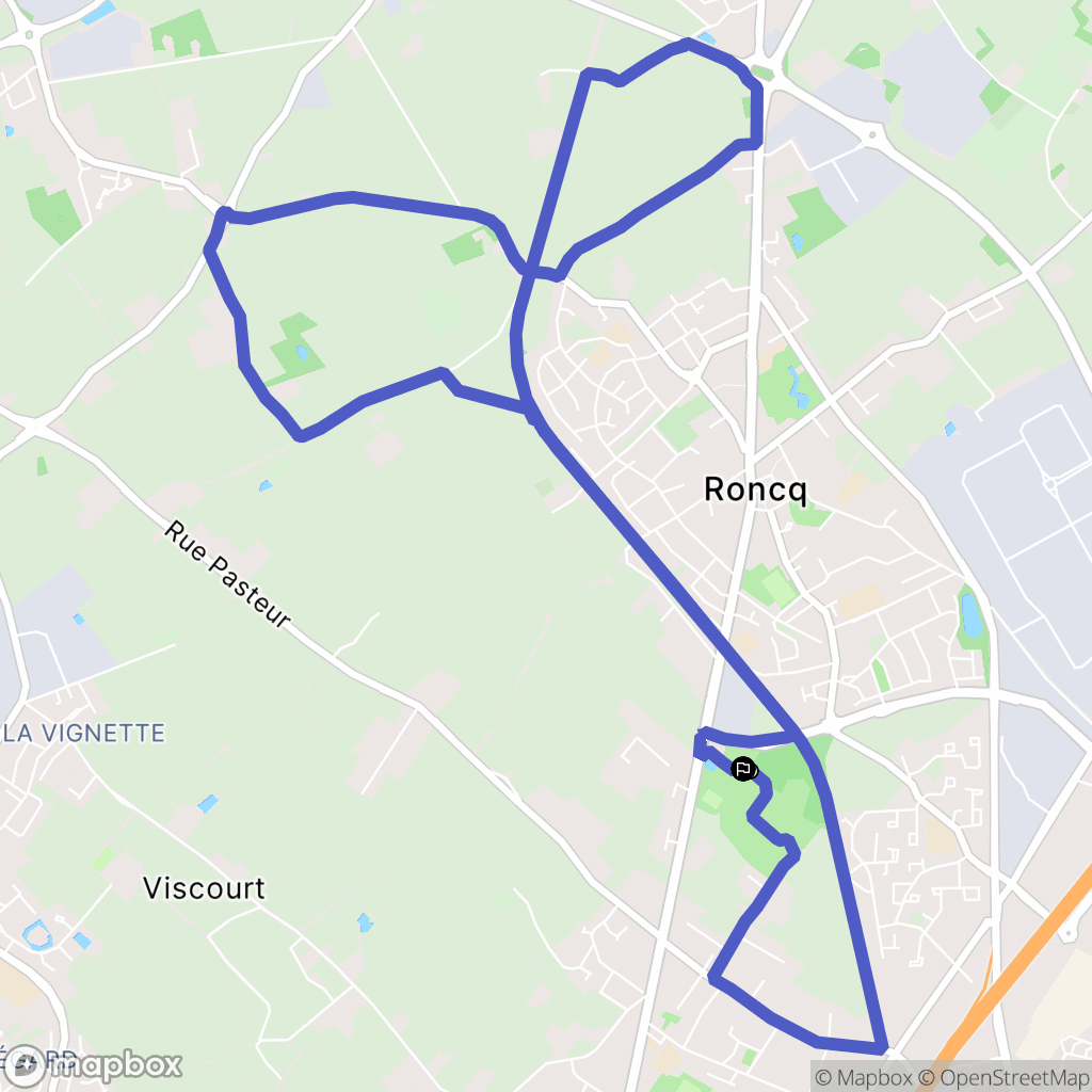 Roncq : carte du parcours de randonnée - France