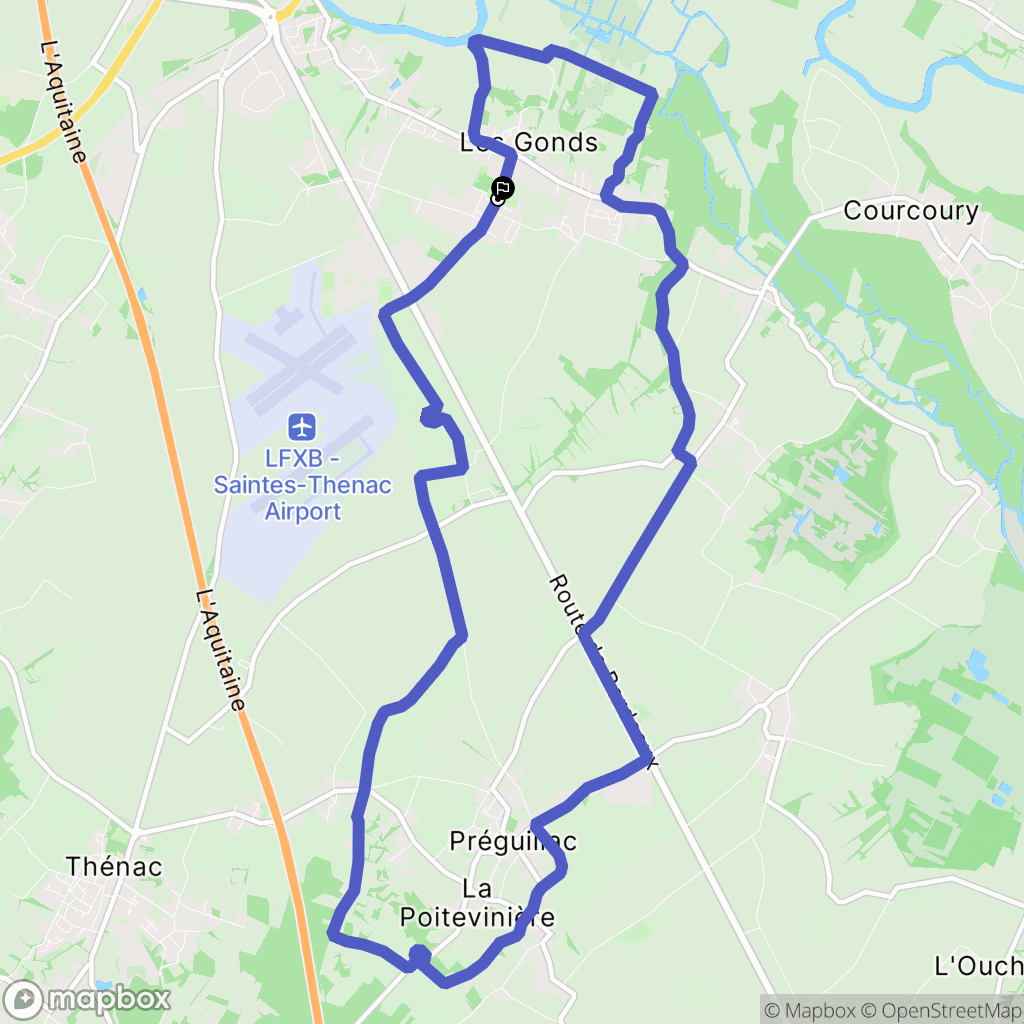 Les Gonds : carte du parcours de randonnée - France