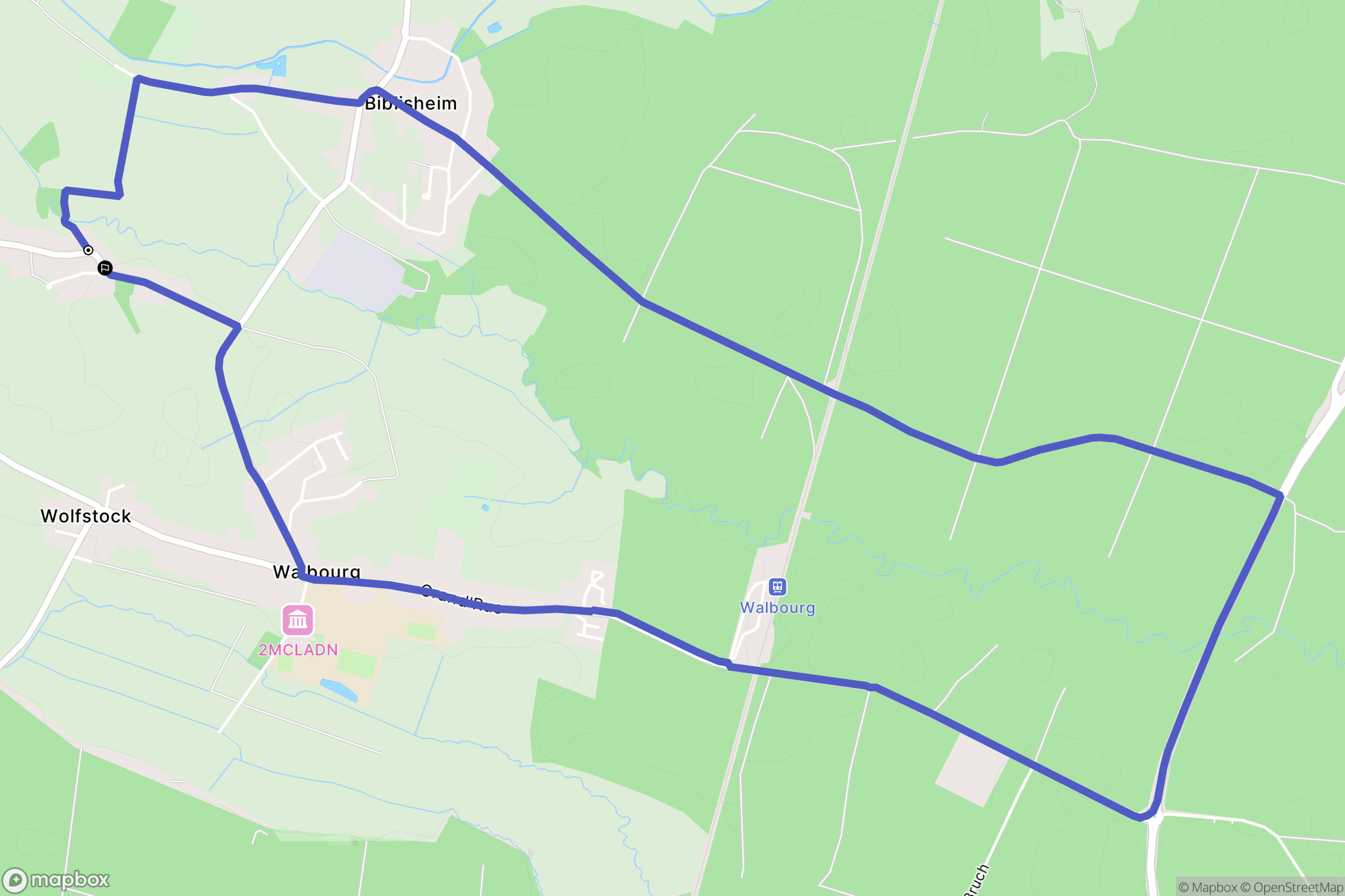 Durrenbach : carte du parcours de randonnée - France